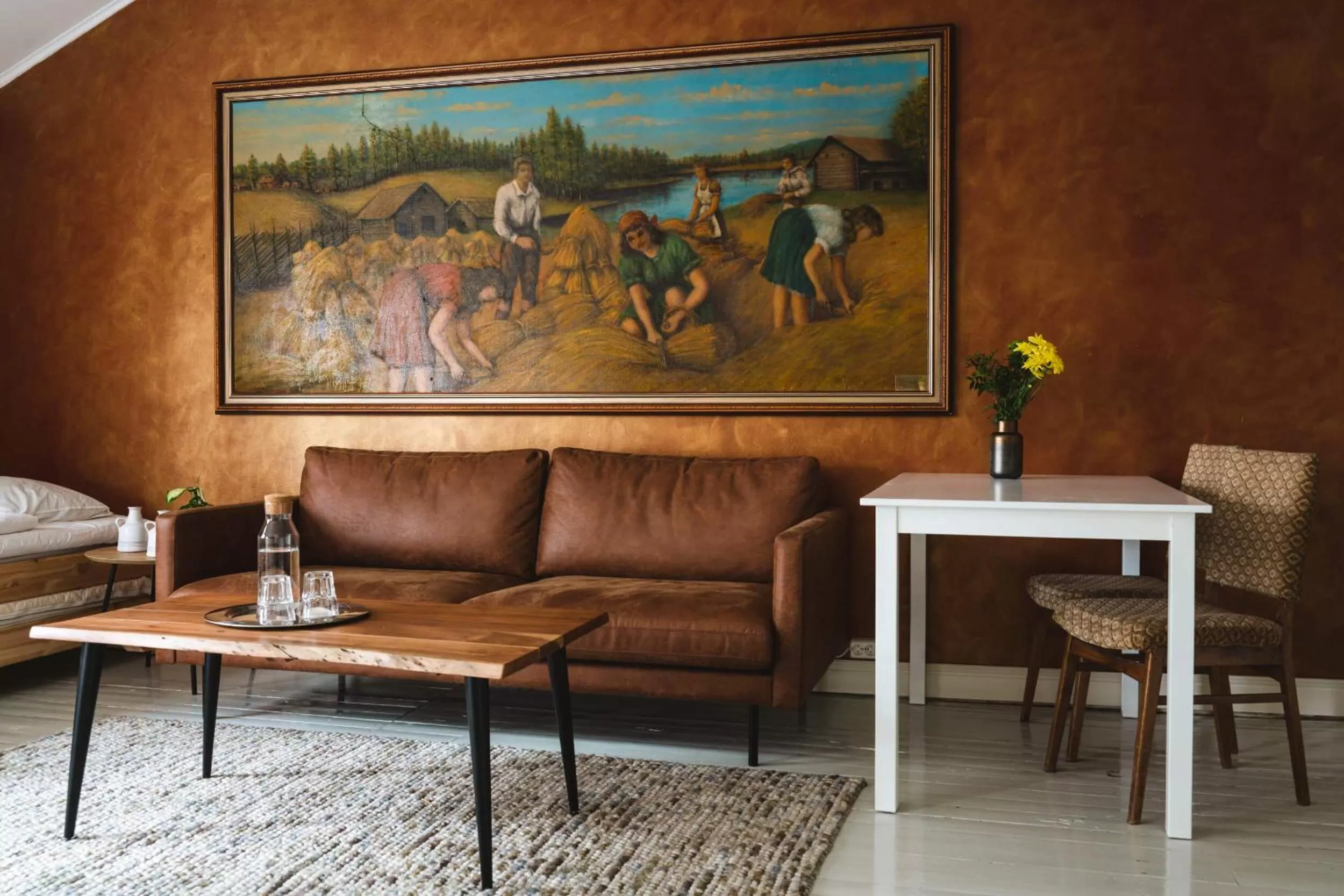 Seating area in Olo Center by Kolovesi National Park