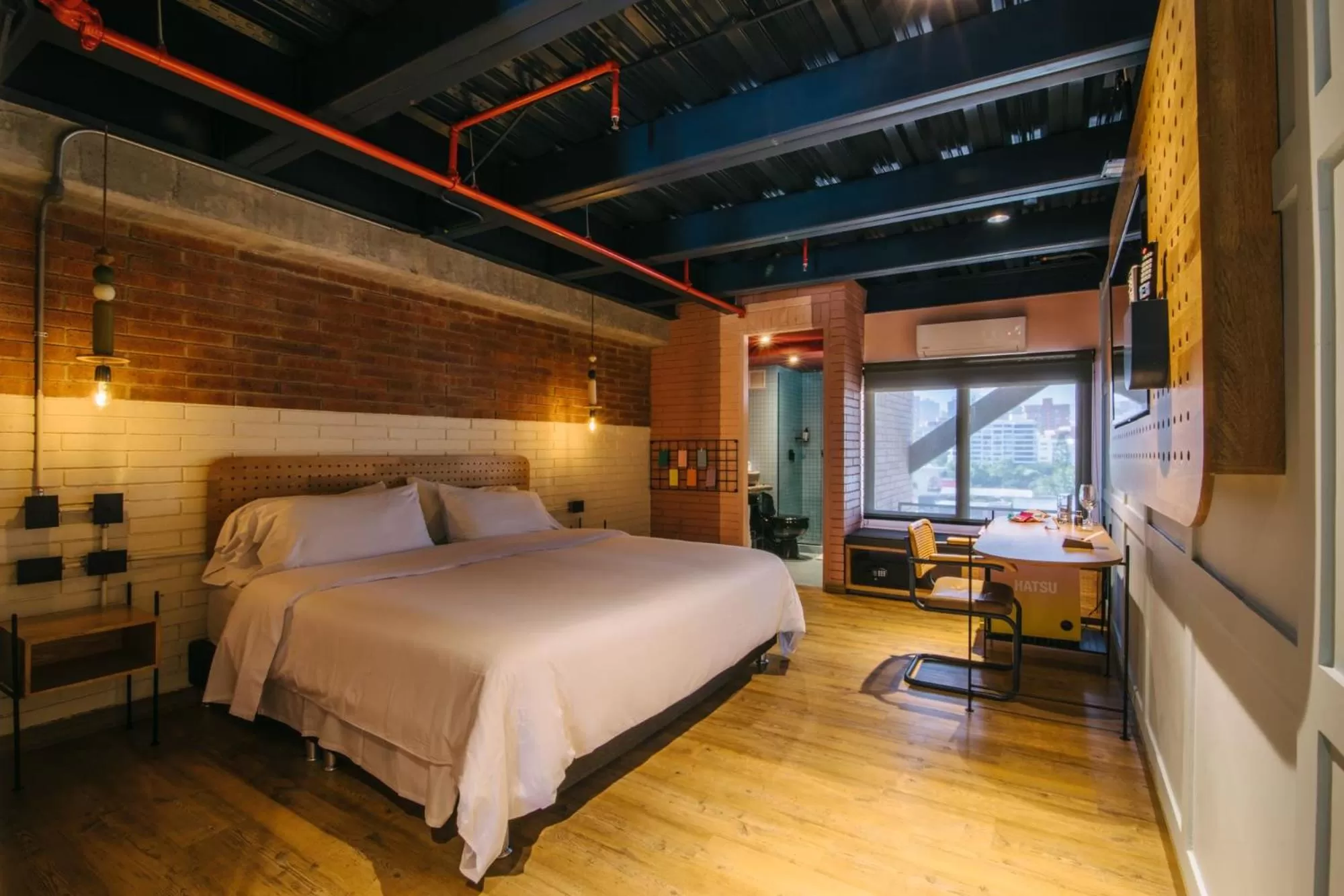 Photo of the whole room, Bed in The Somos Beats Hotel & Rooftop