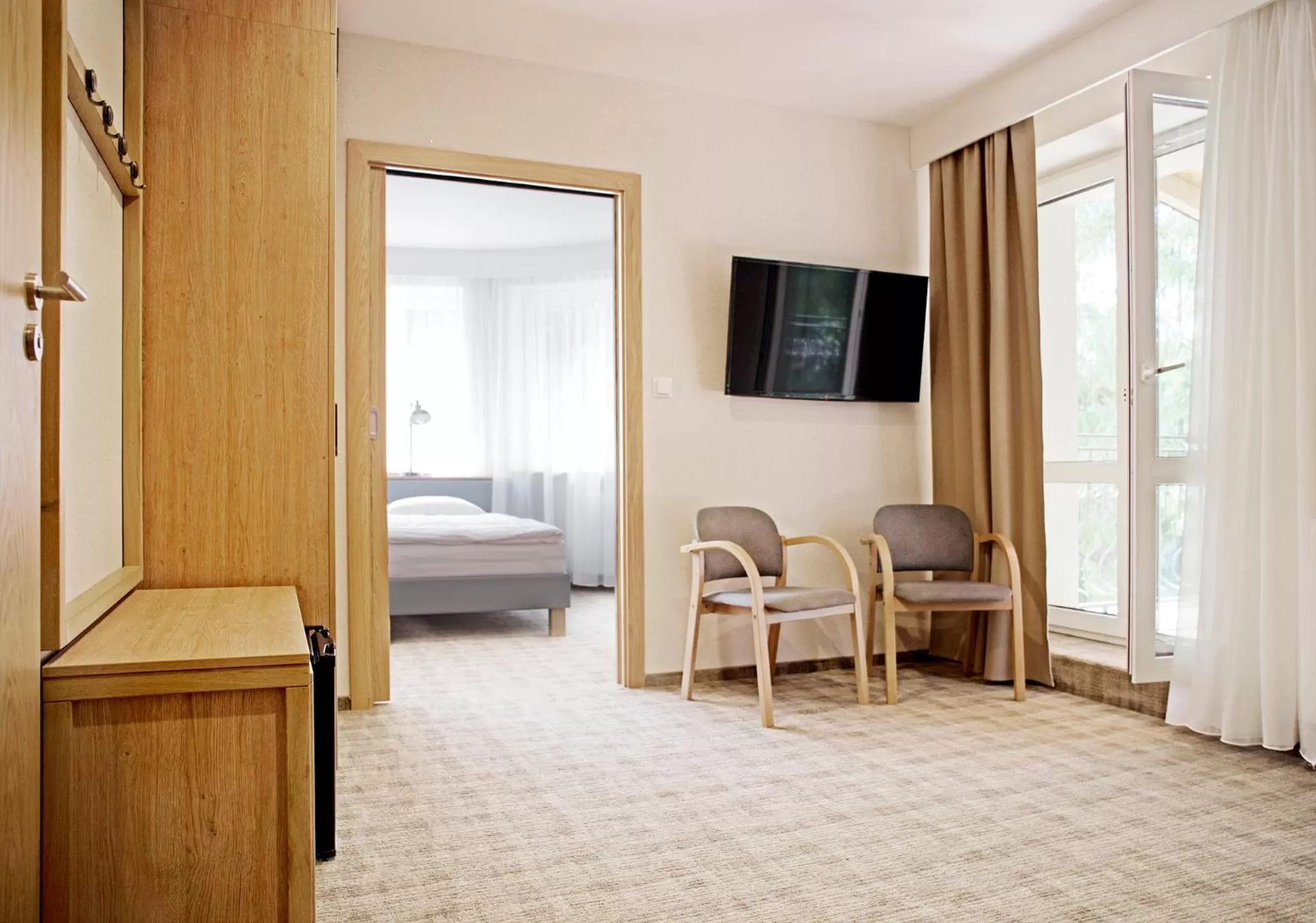 Balcony/Terrace, Bed in Dom Wczasowy Beskidy