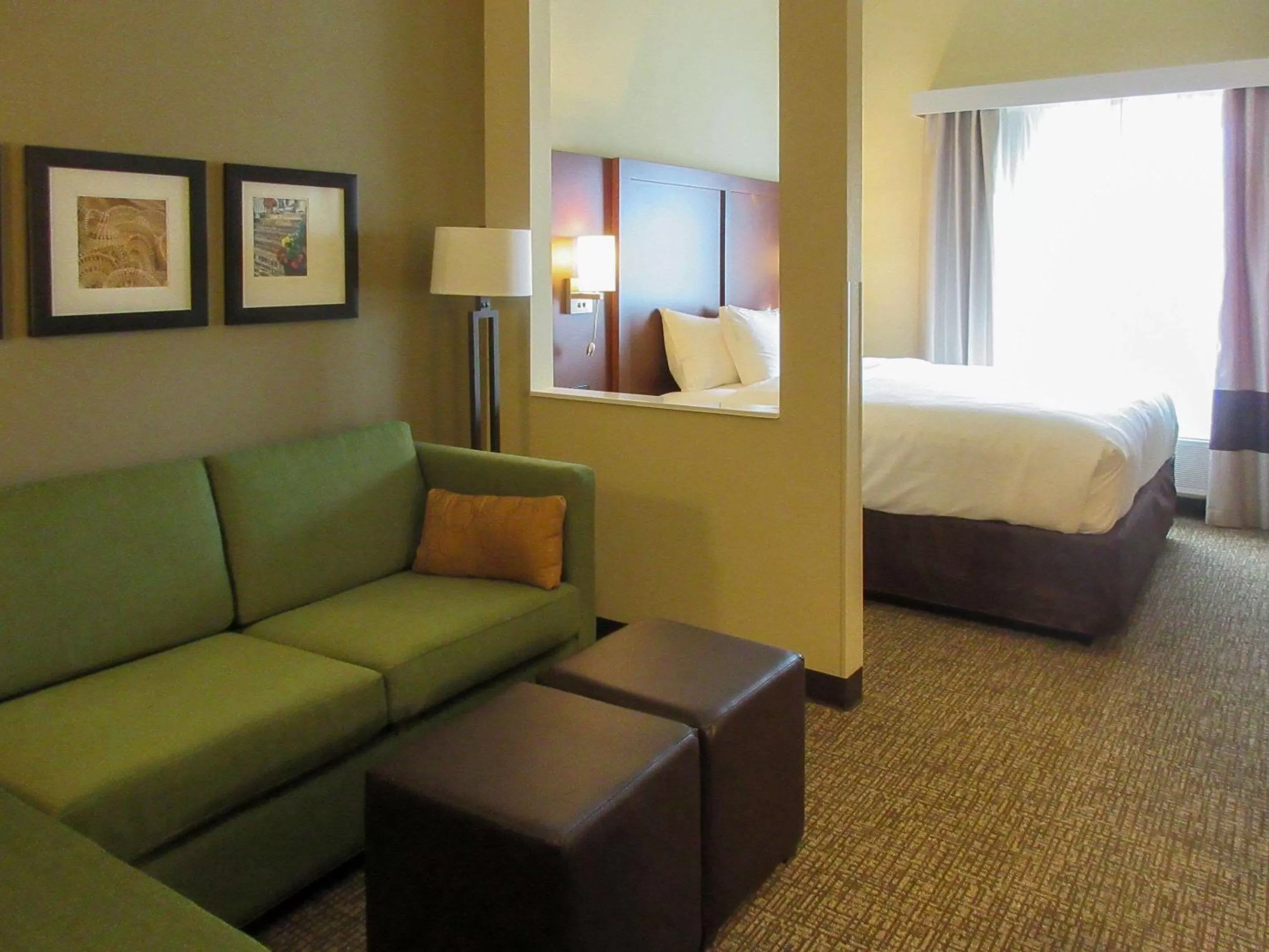 Seating area, Bed in Comfort Suites Summerville North