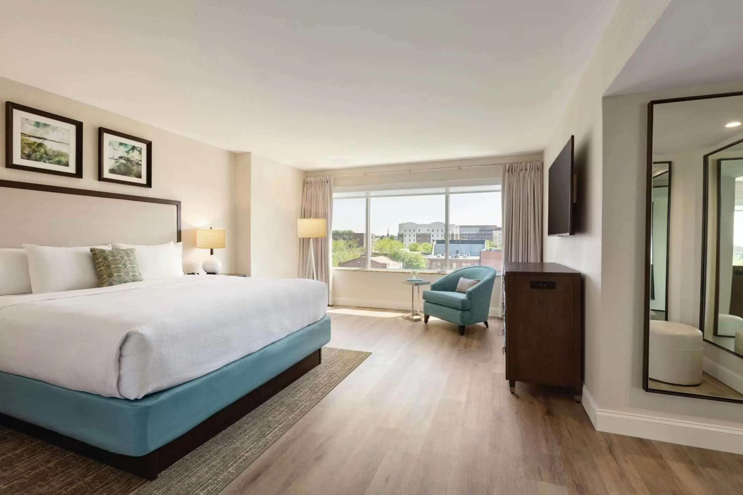 One-Bedroom King Suite with Historic City View in Hotel Ballast Wilmington, Tapestry Collection by Hilton One-Bedroom King Suite with Historic City View in Hotel Ballast Wilmington, Tapestry Collection by Hilton