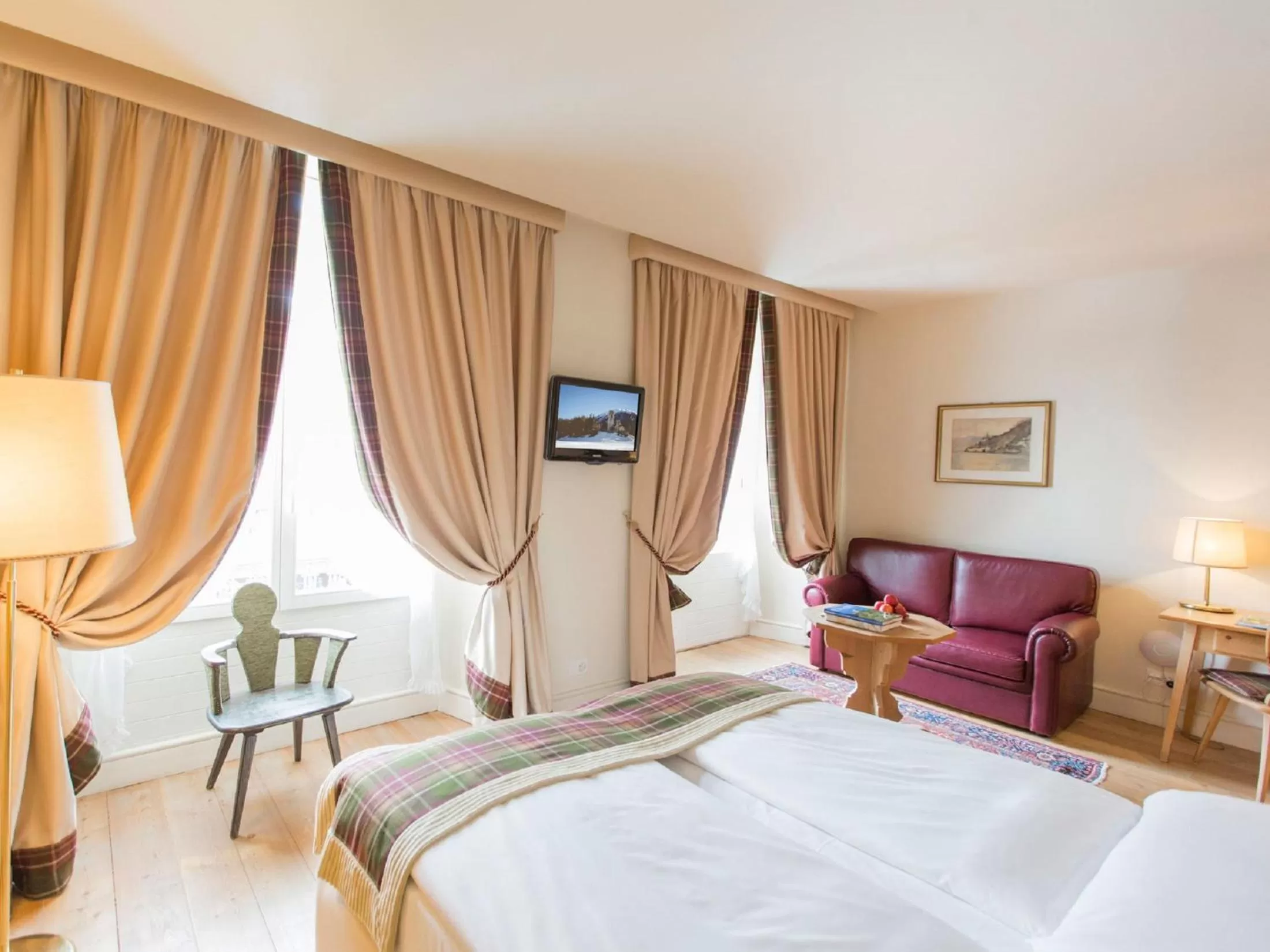 Bed in Hotel Bernina 1865 by Kleos Group Collection