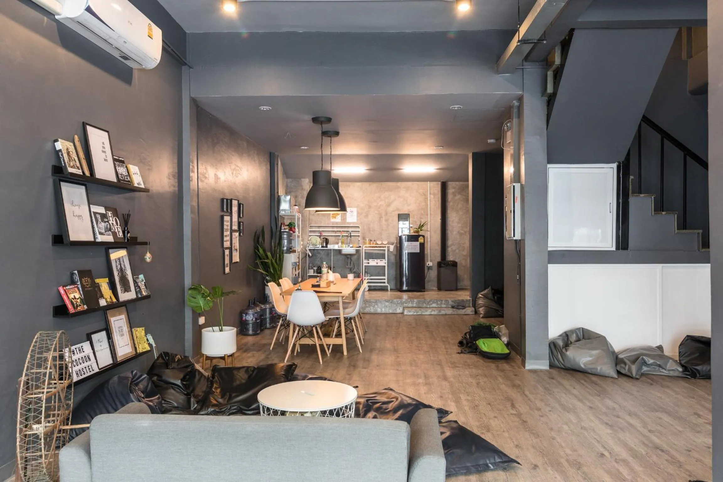 Living room in The Cocoon Hostel