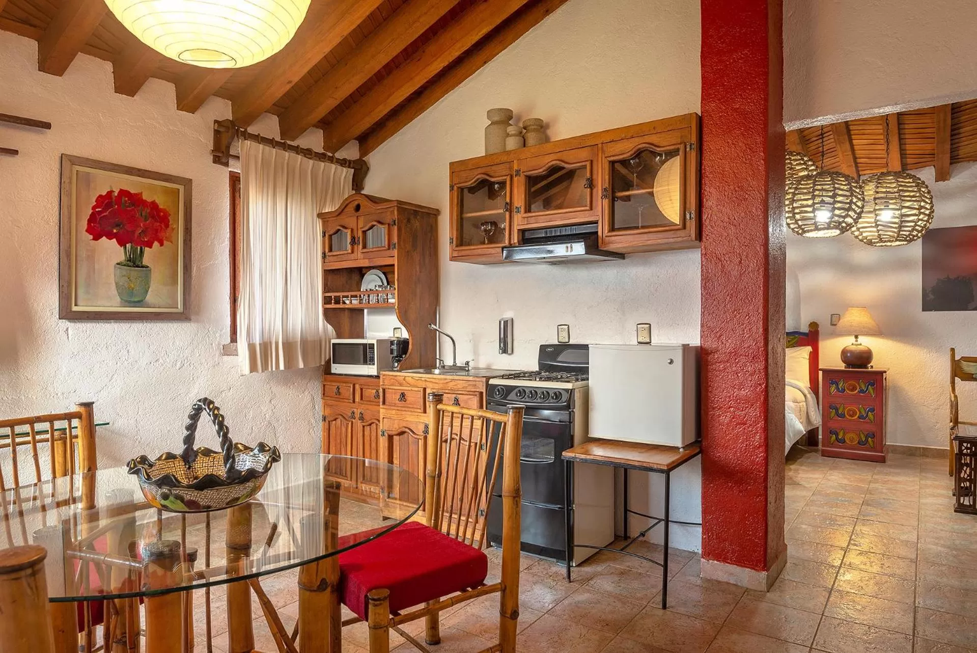 Kitchen or kitchenette in Eco Hotel Ixhi