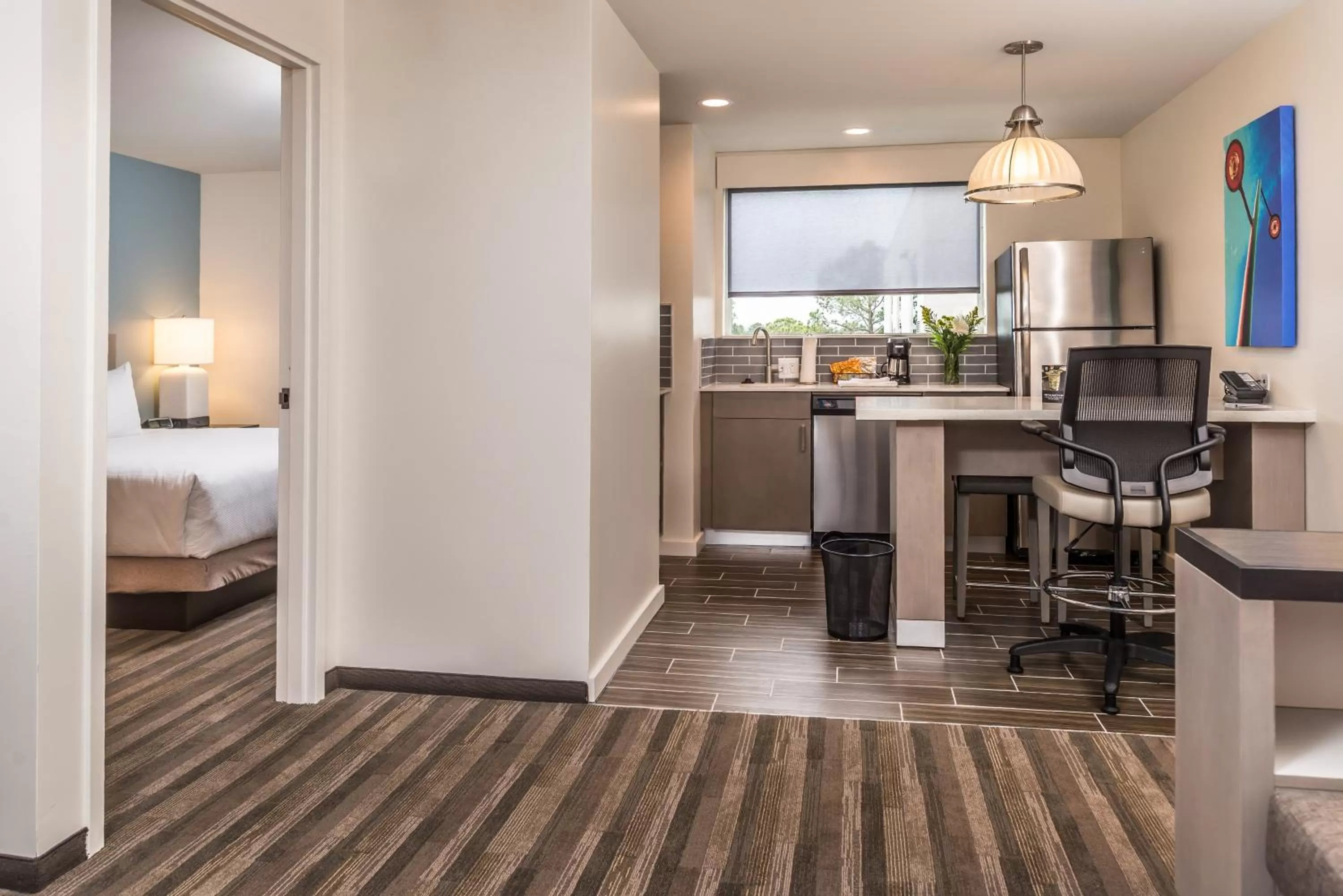 Kitchen or kitchenette, Bed in Hyatt House Raleigh/Rdu/Brier Creek