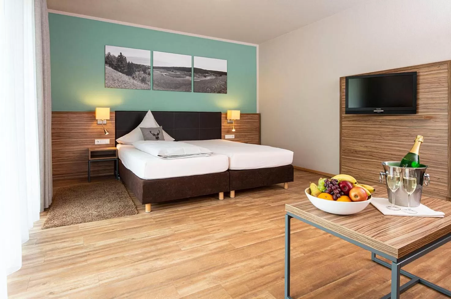 Bed in Müller´s Landhotel