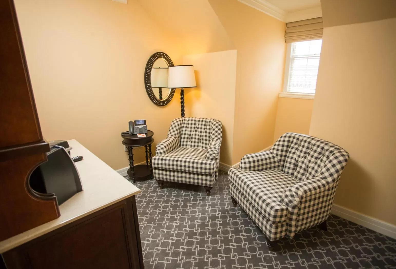 Seating area in The Atherton Hotel at OSU