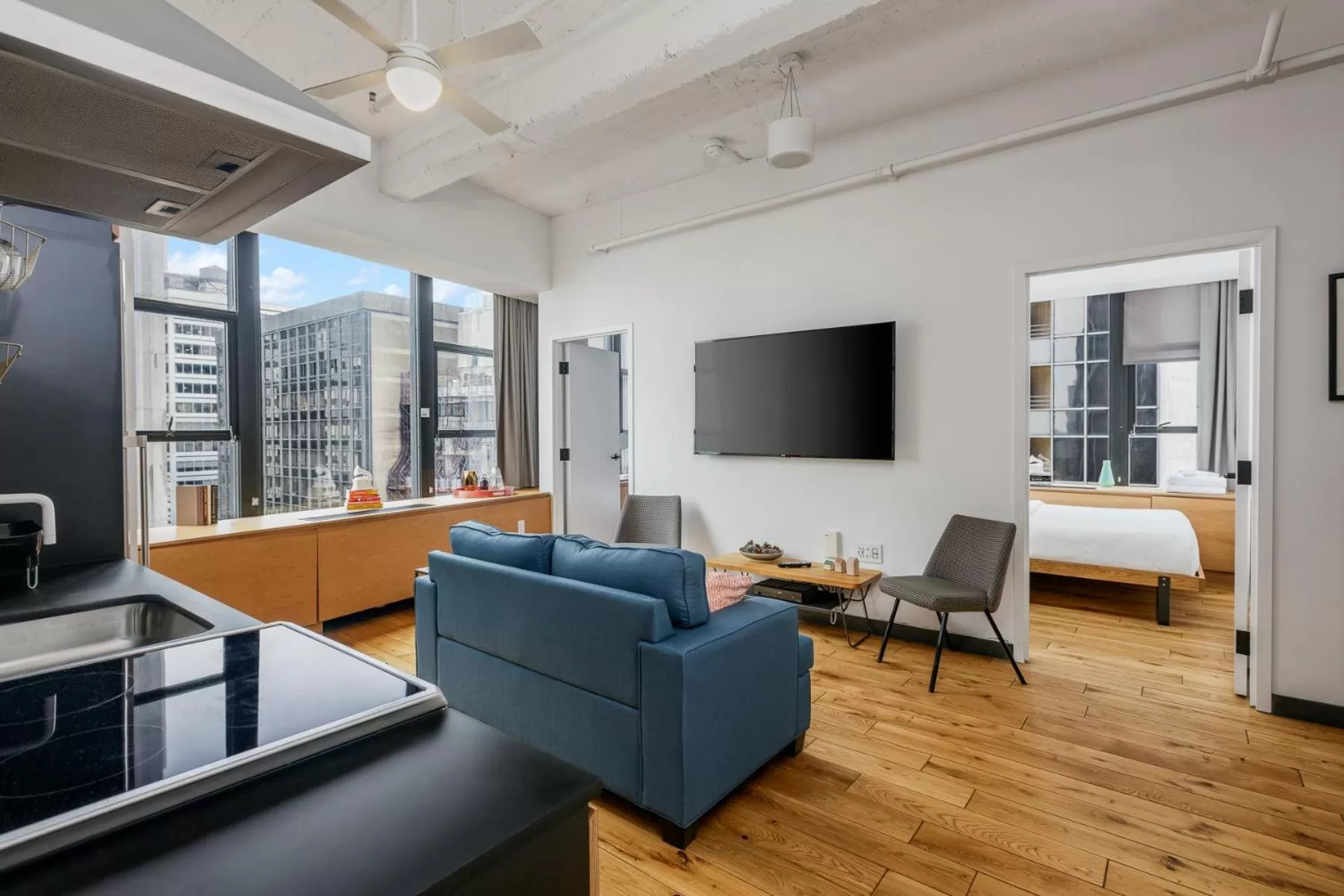 Living room in Placemakr Wall Street