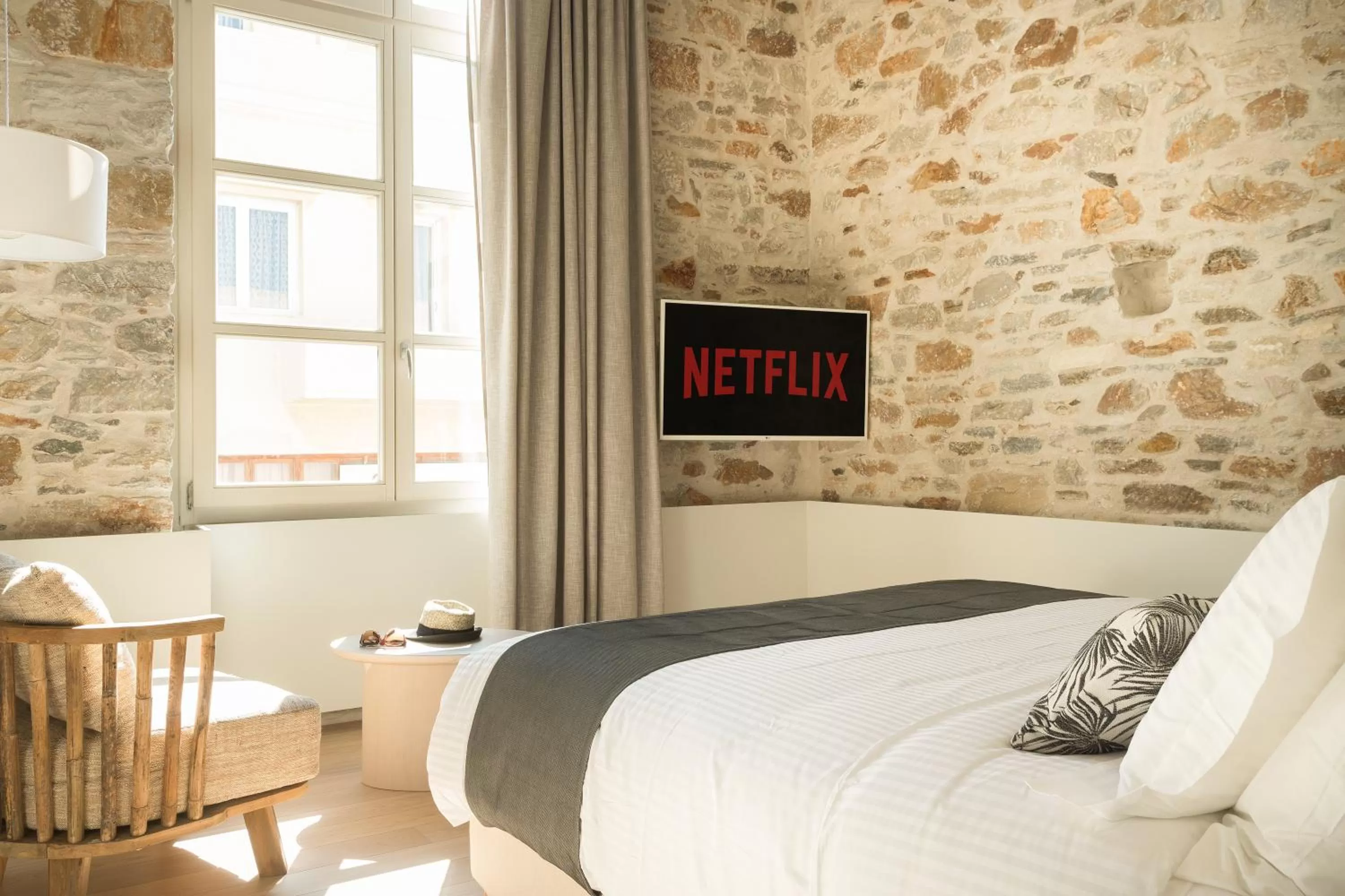 Bed in SYROS SOUL LUXURY SUITES