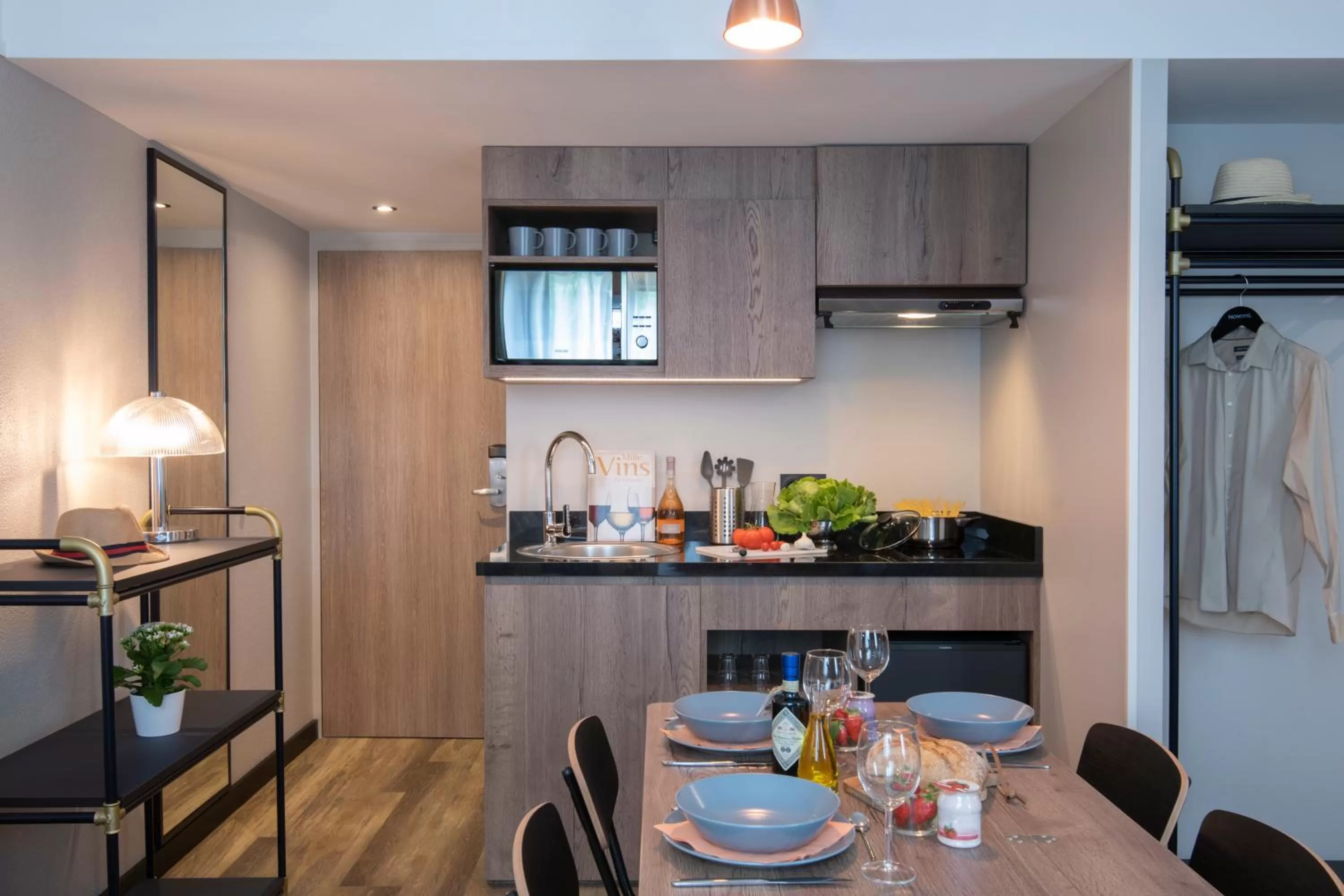 Kitchen or kitchenette in Novotel Suites Nice Airport