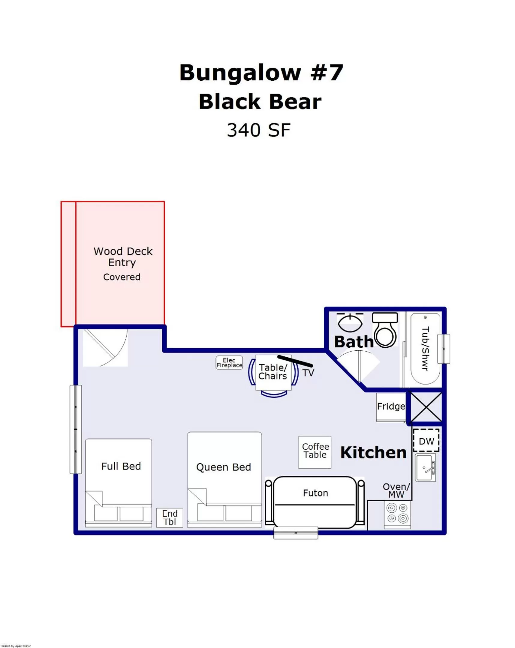 Floor plan in Brundage Bungalows