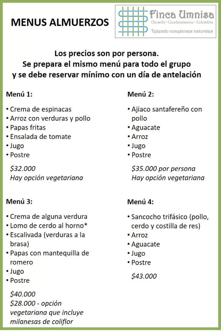 Lunch in Finca Umnisa - Choachi