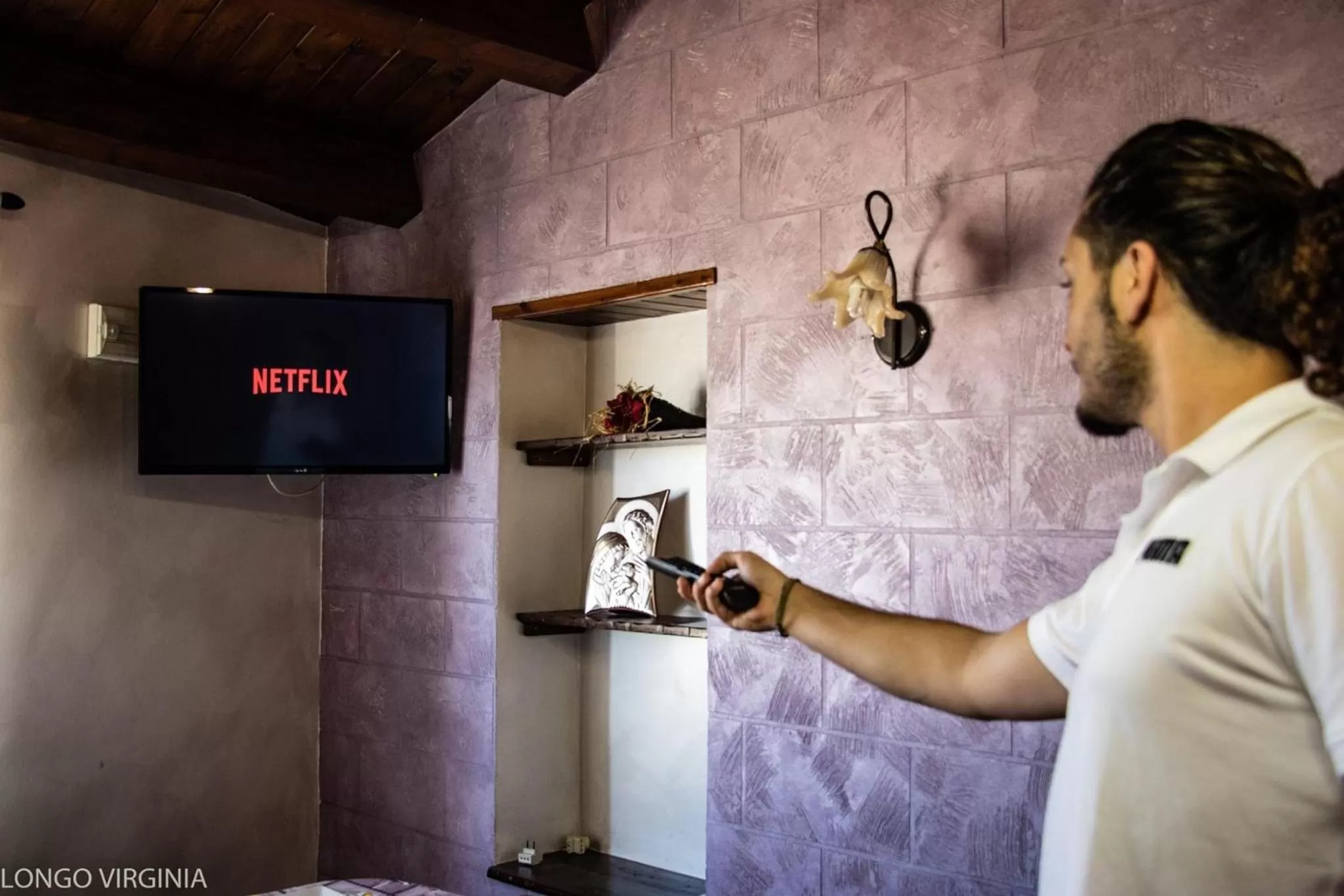 Communal lounge/ TV room in B&B al centro storico