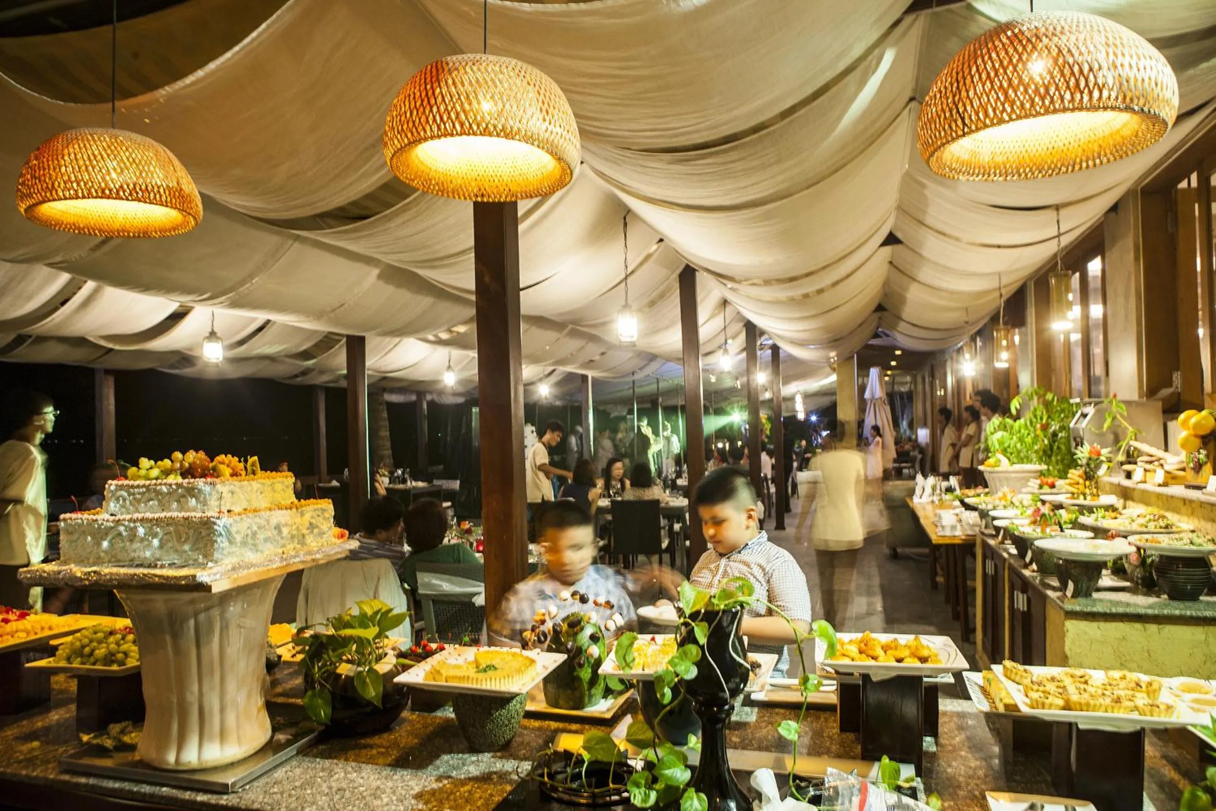 Buffet breakfast in Aroma Beach Resort and Spa