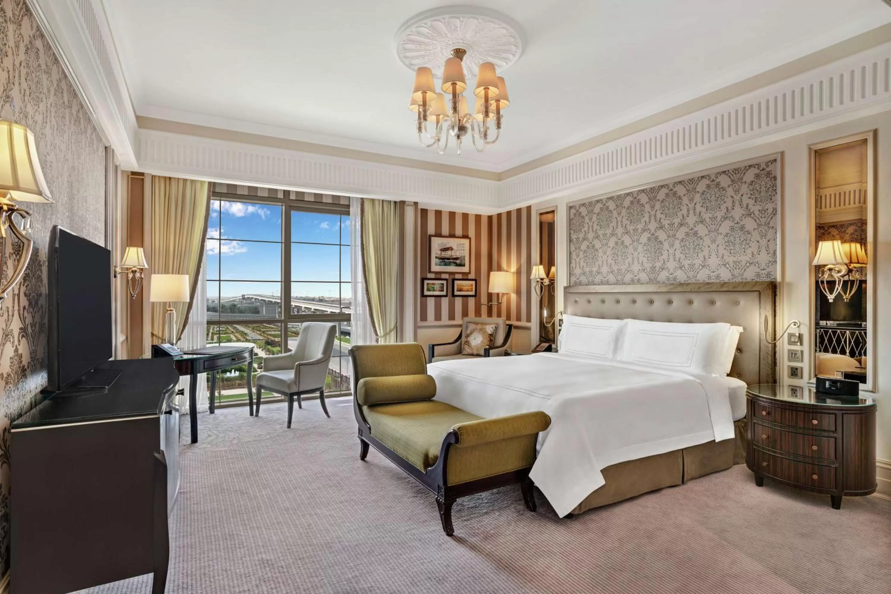 Living room, Bed in Al Habtoor Palace - Preferred Hotels & Resorts