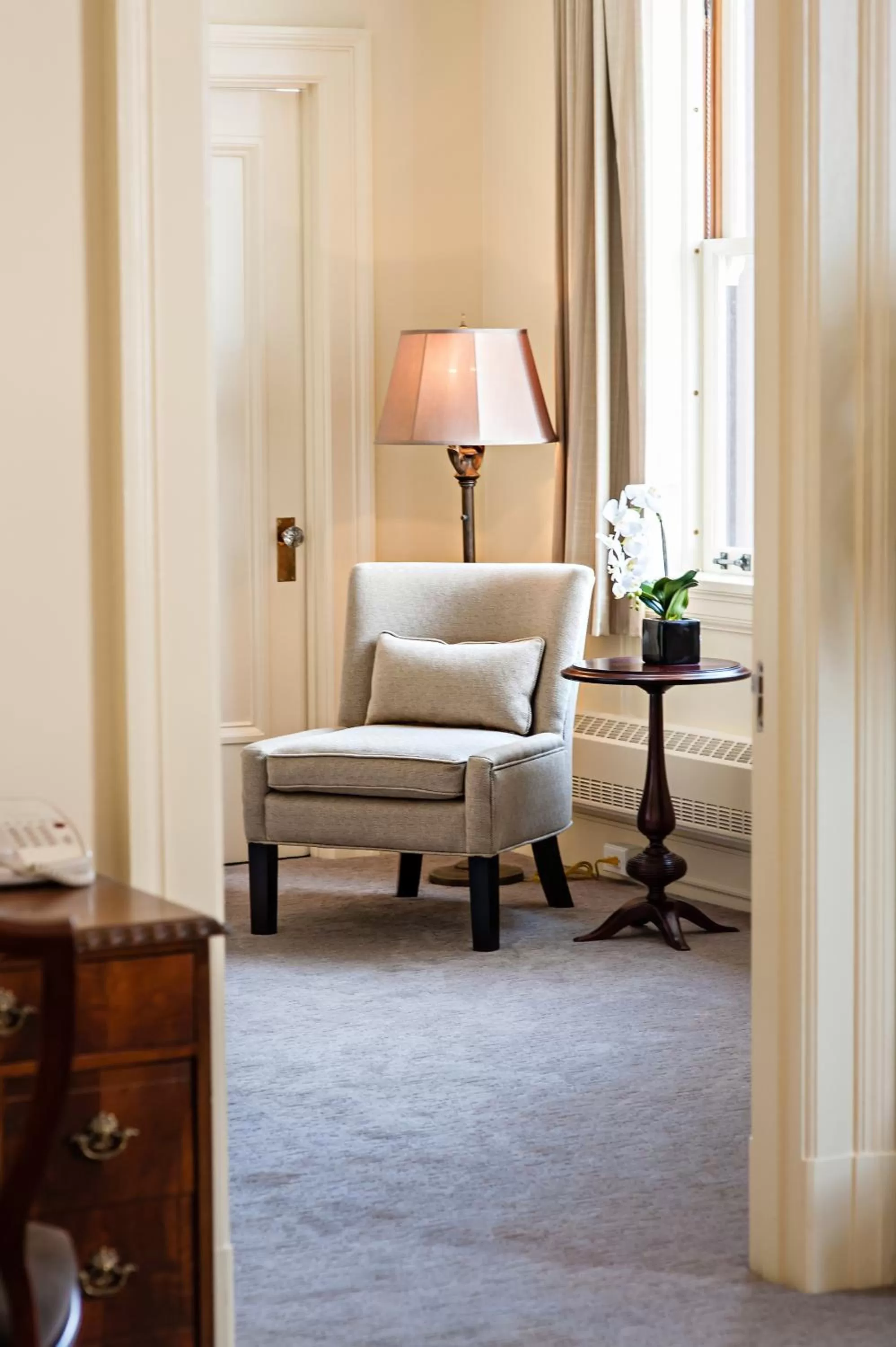 Seating area in The Inn at the Union Club of British Columbia