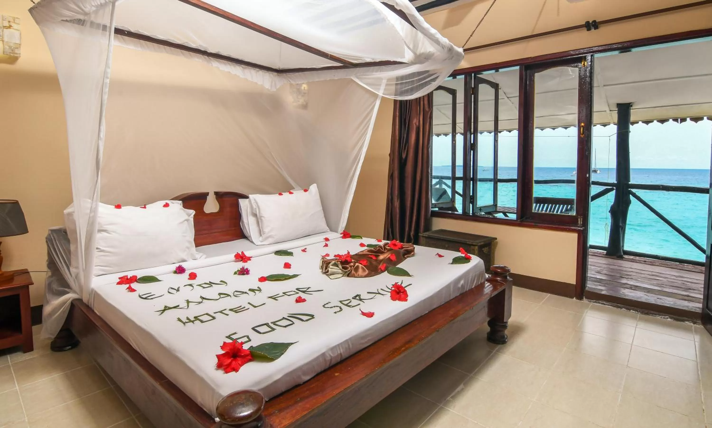 Bed in Amaan Beach Bungalows
