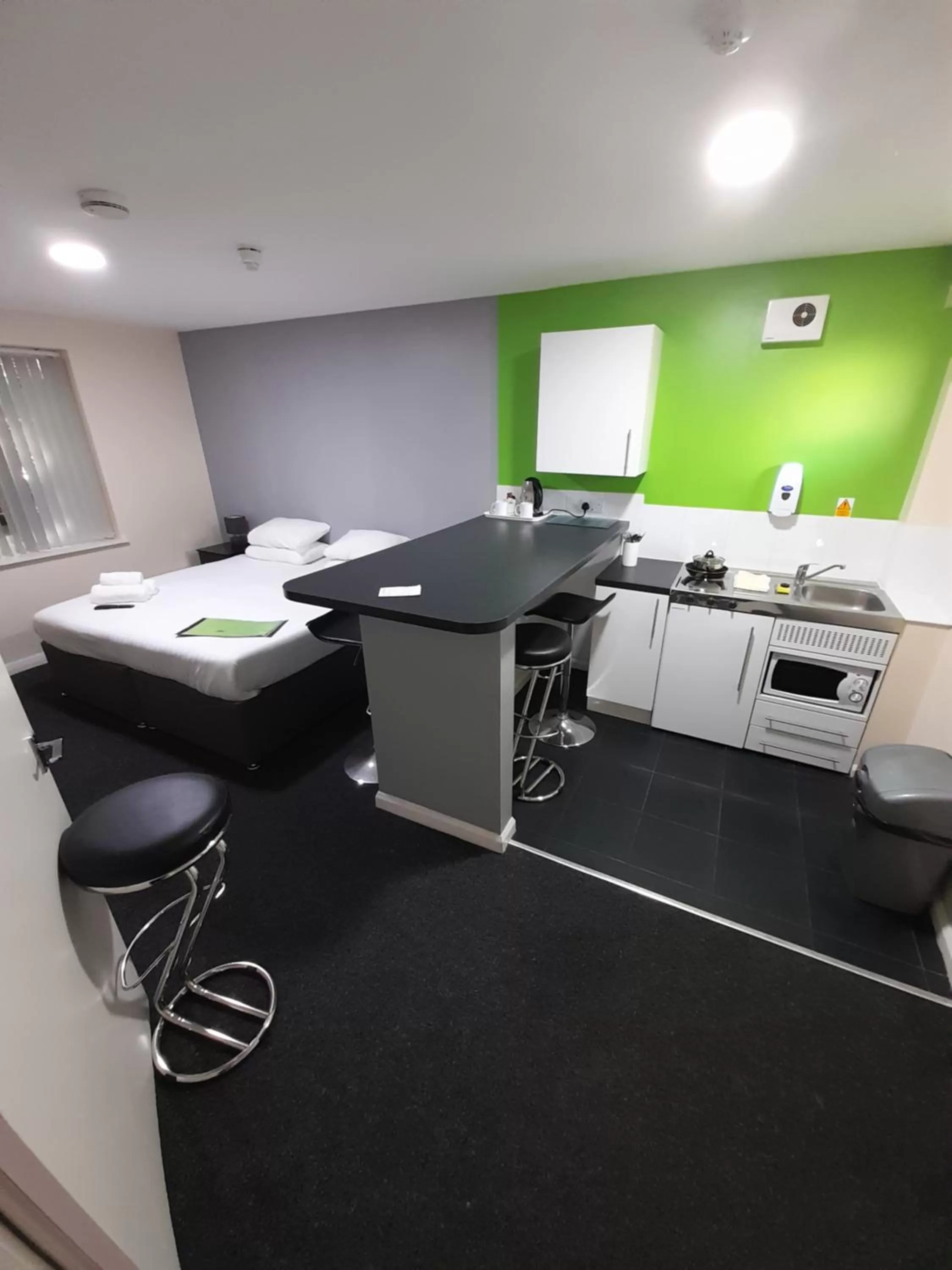 Kitchen or kitchenette in Lymedale Suites Studios & Aparthotel in NEWCASTLE UNDER LYME & STOKE