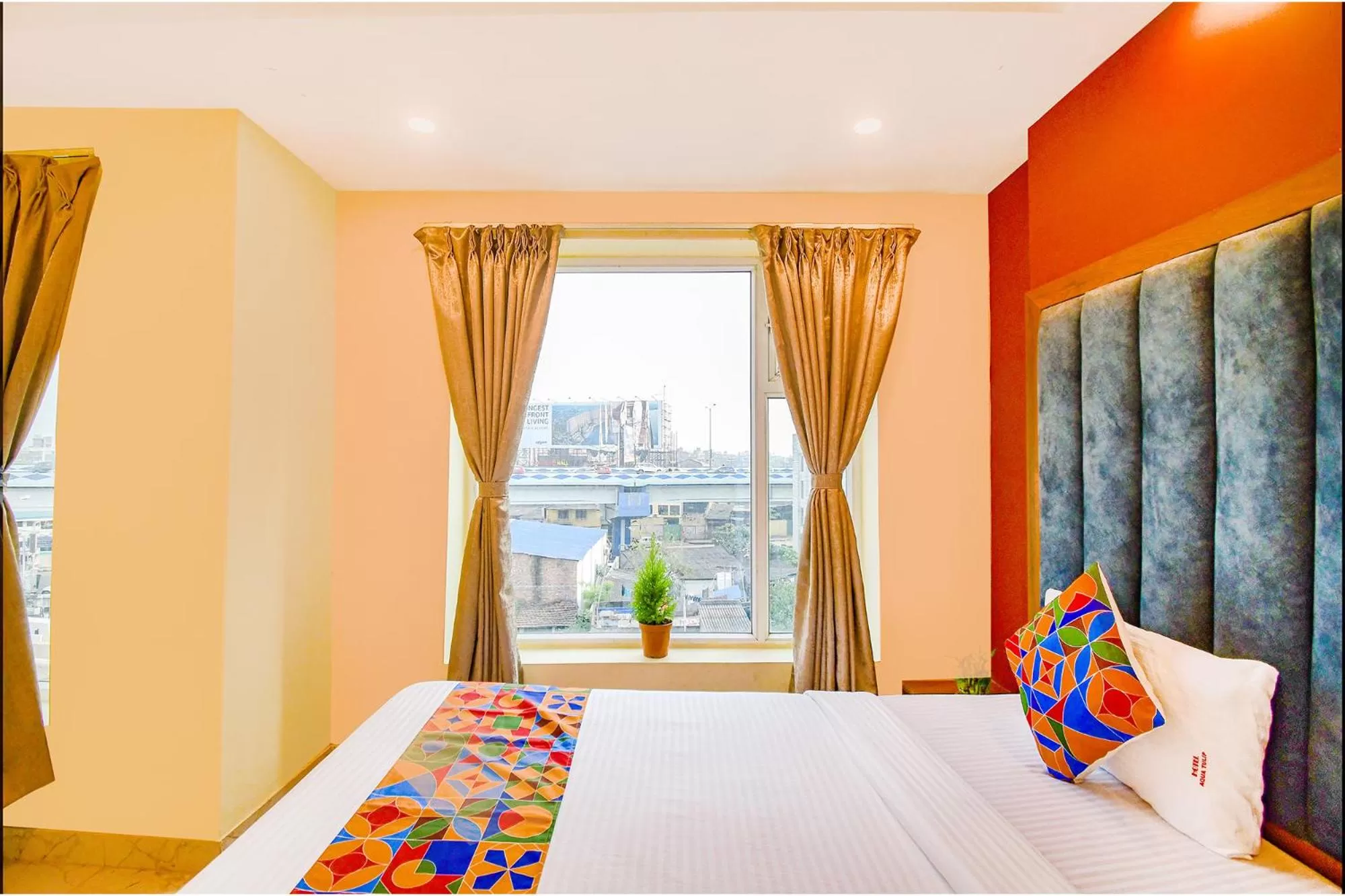 Photo of the whole room, Bed in FabHotel Aqua Tulip - Nr Milan Mela