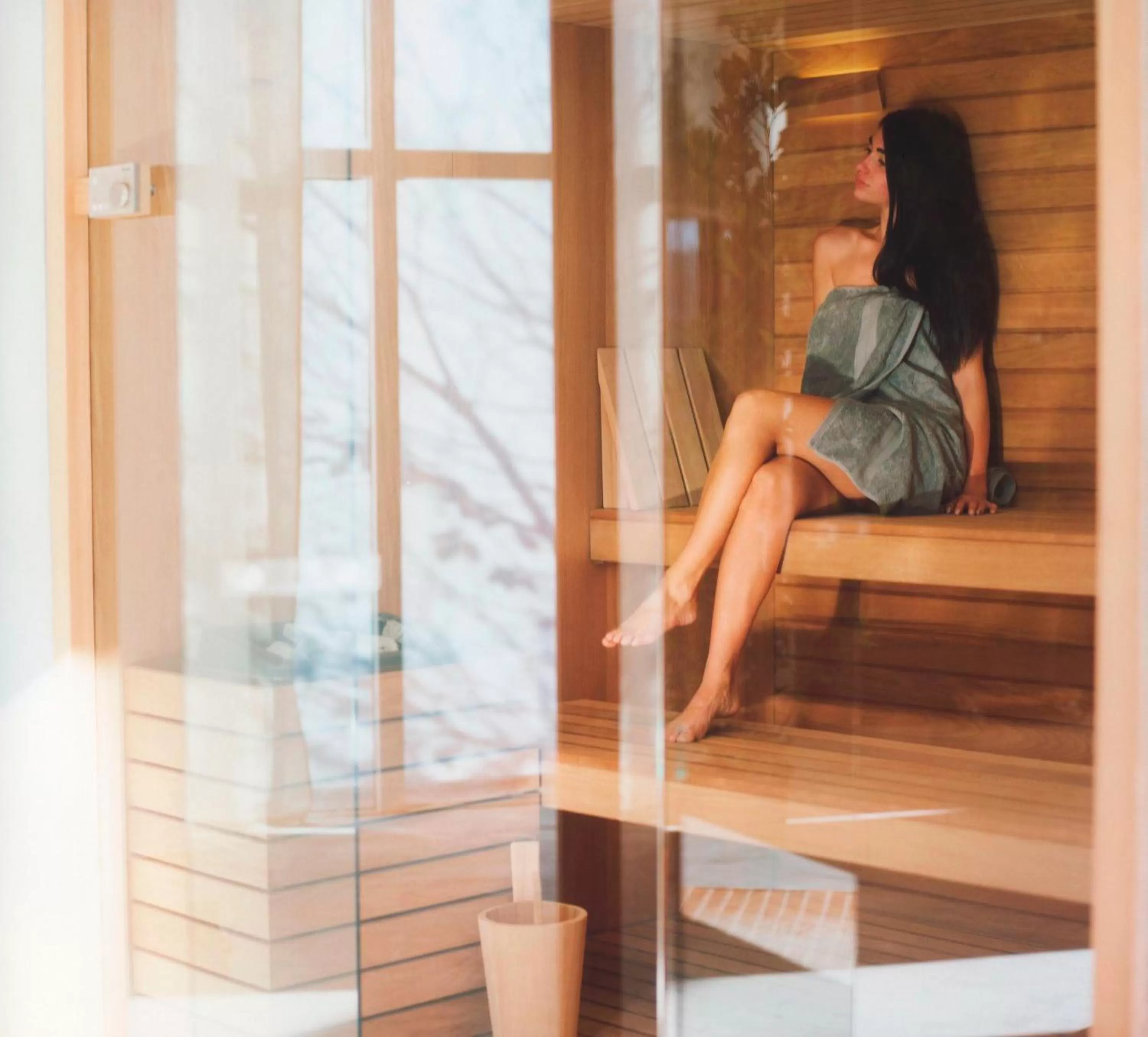 Sauna in Carménére Ecohotel