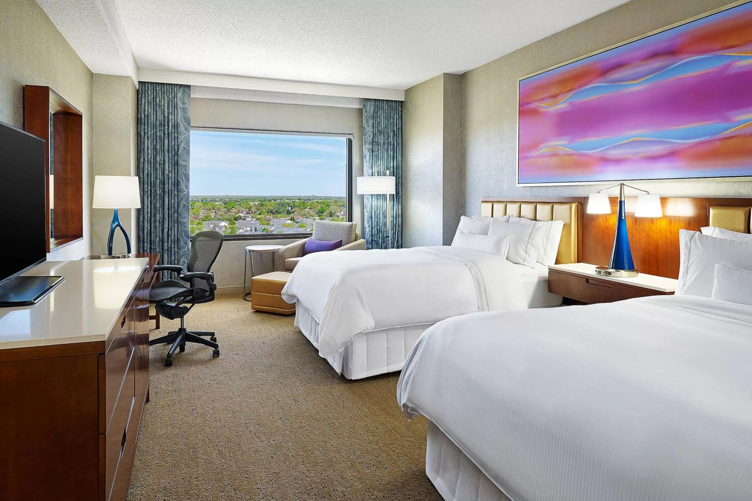 Double Room with Two Double Beds and Adapted Tub - Mobility and Hearing Accessible in The Westin Chicago Northwest
