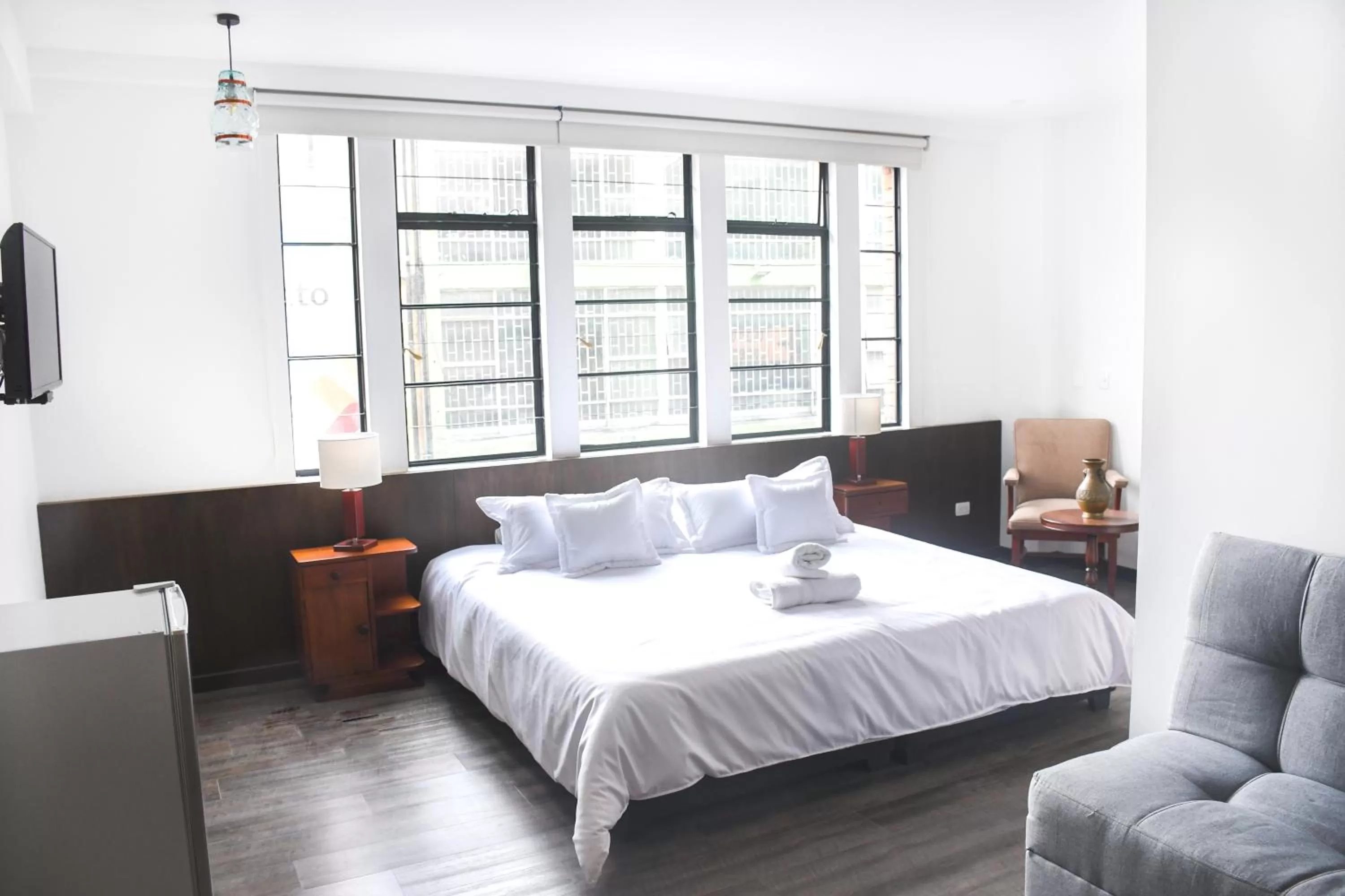 Bed in Hotel Museo San Moritz