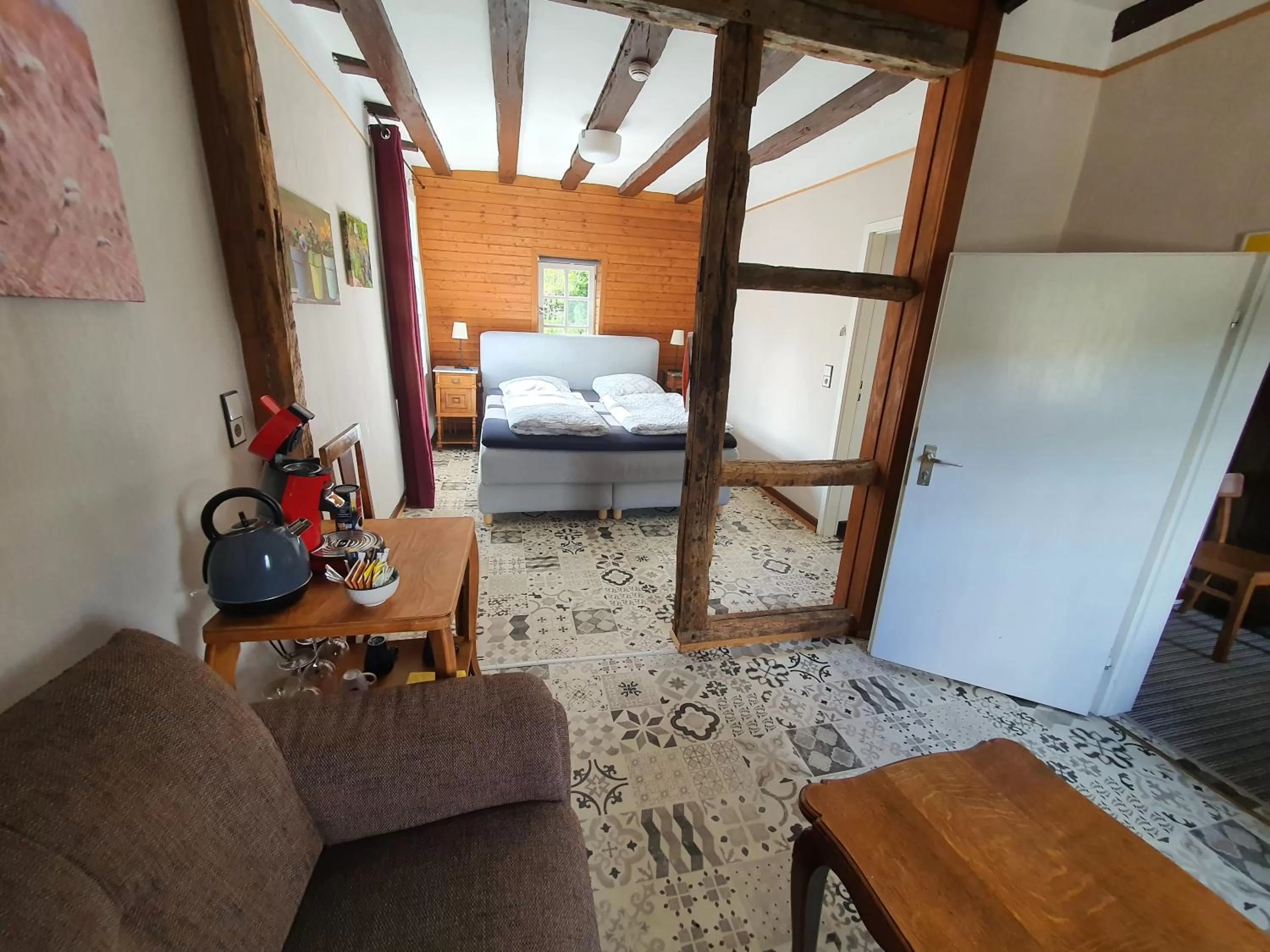 Living room, Bed in Haus Stehlings