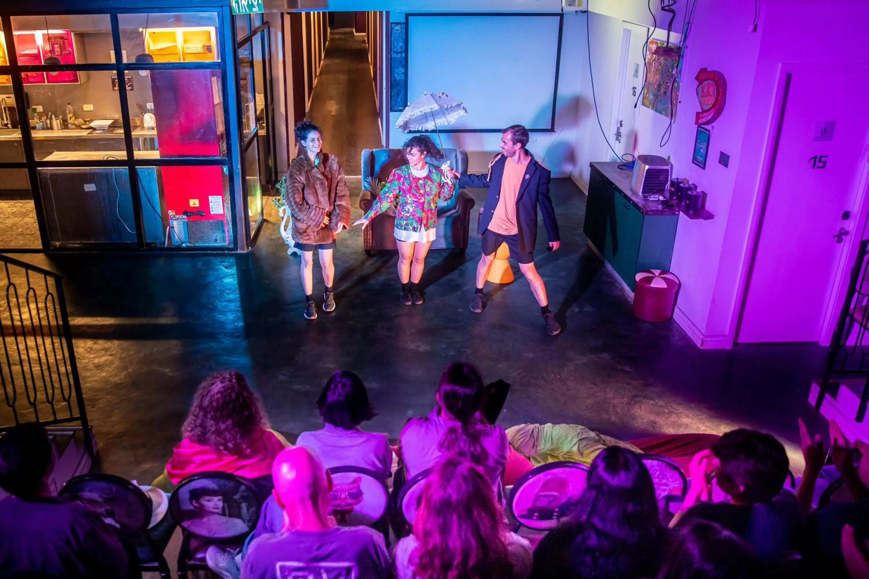 People in Cinema Hostel Jerusalem