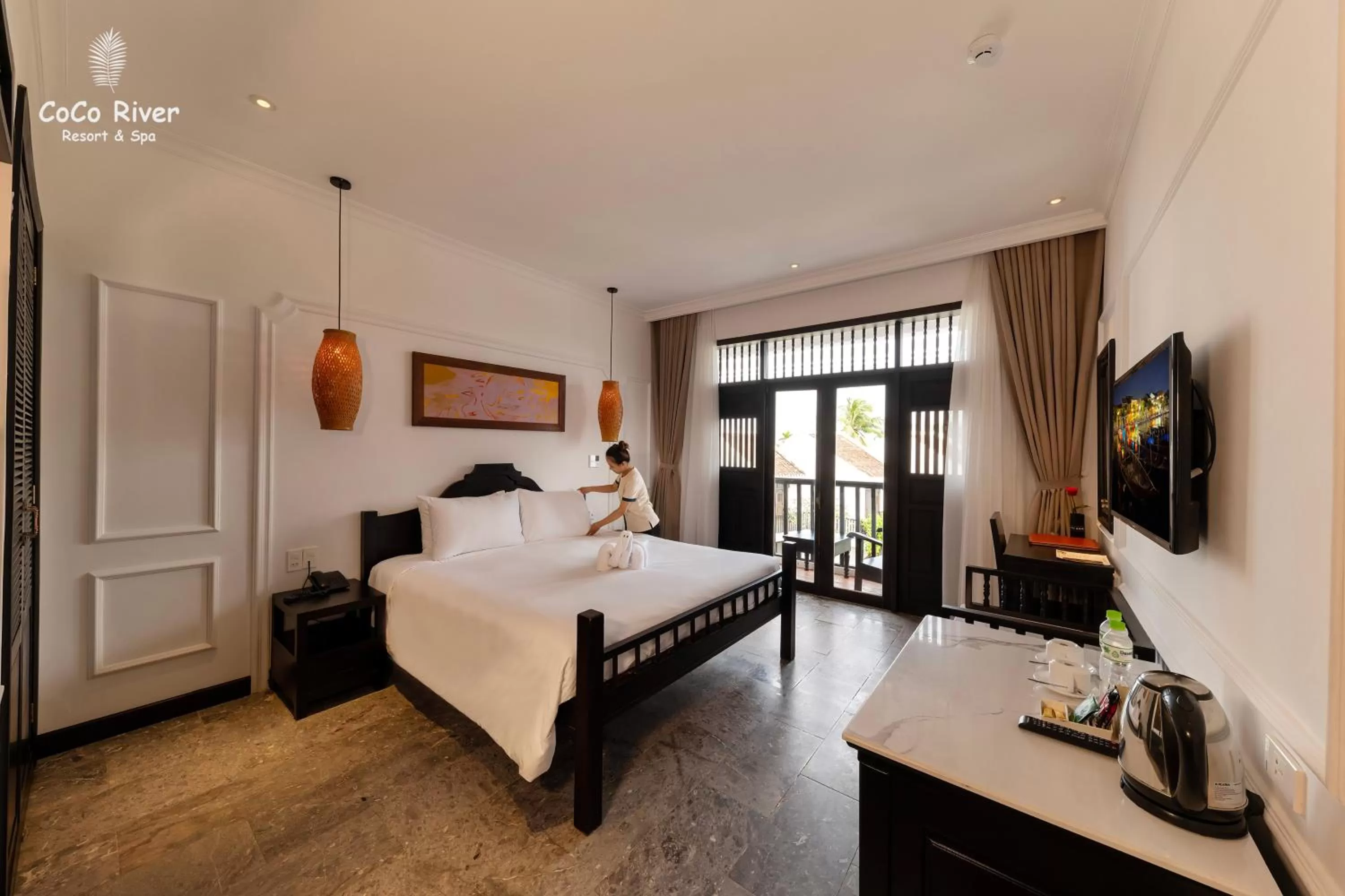 TV and multimedia, Bed in Hoi An Coco River Resort & Spa