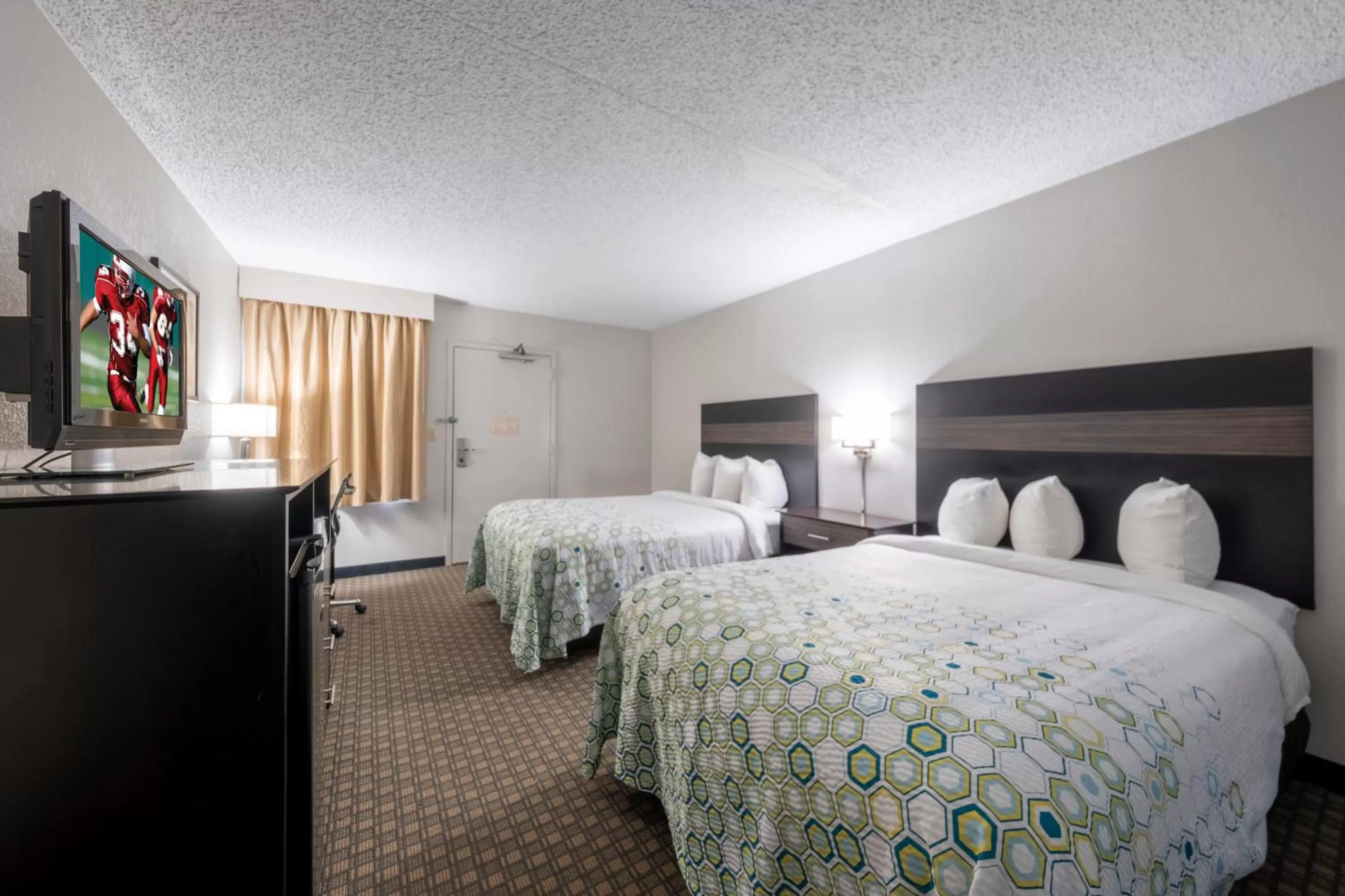 Standard Room with Two Double Beds with Microwave & Refrigerator Smoking in HomeTown Inn by Red Roof East Syracuse