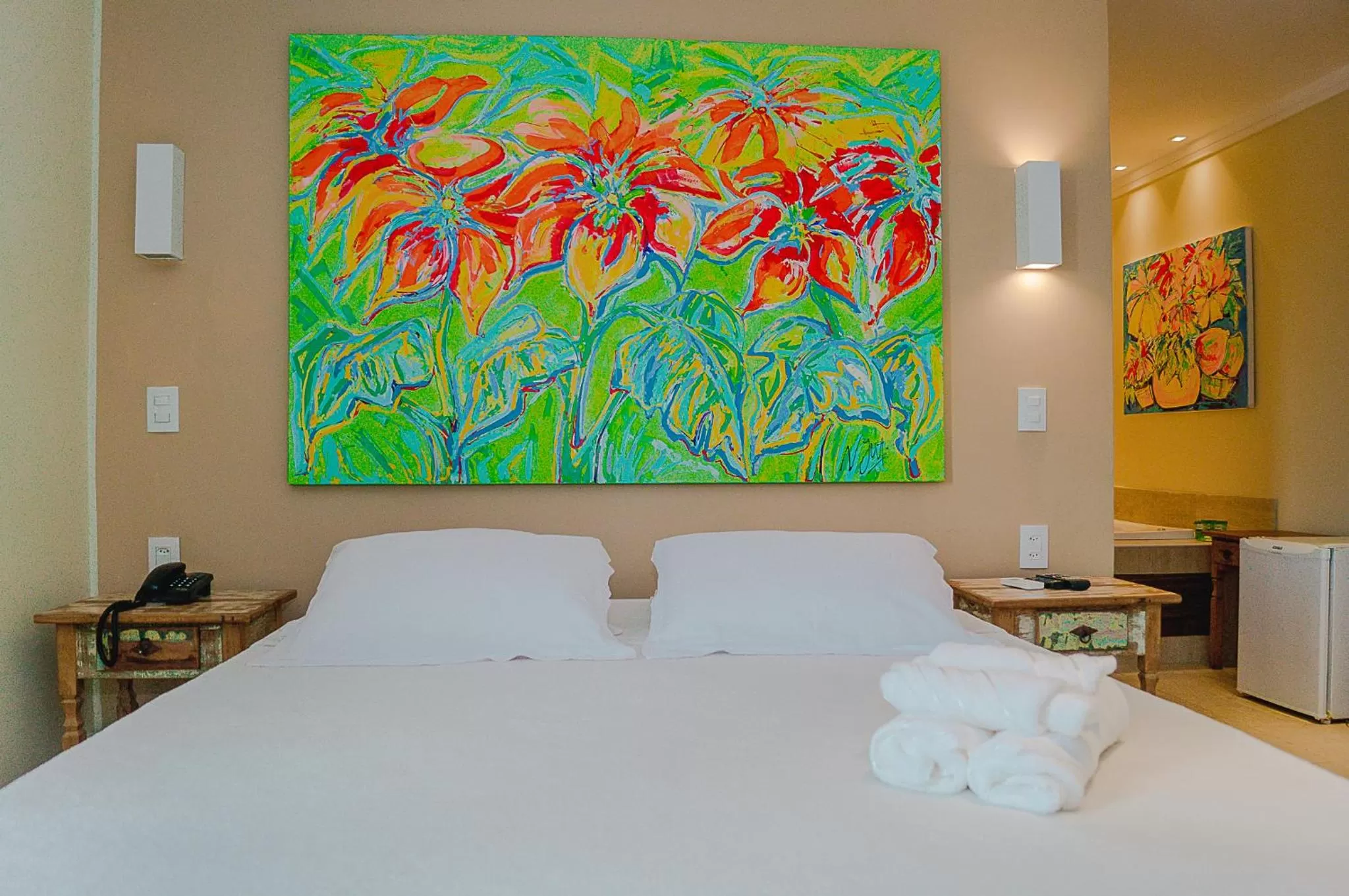 Bed in Pousada La Dolce Vita