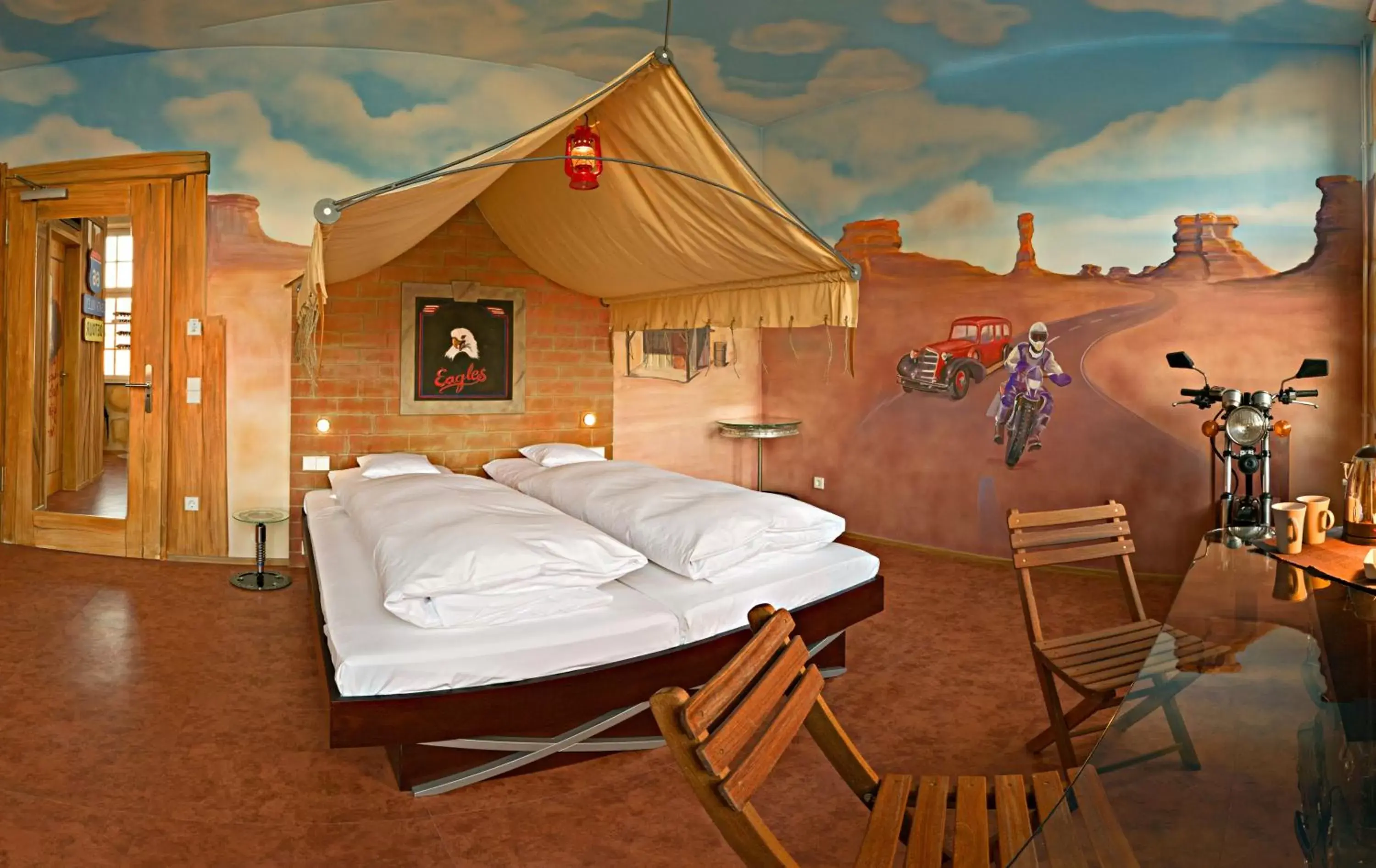 Themed Double Room Fahrkultur (Driving Culture) in V8 HOTEL Classic Motorworld Region Stuttgart Themed Double Room Fahrkultur (Driving Culture) in V8 HOTEL Classic Motorworld Region Stuttgart