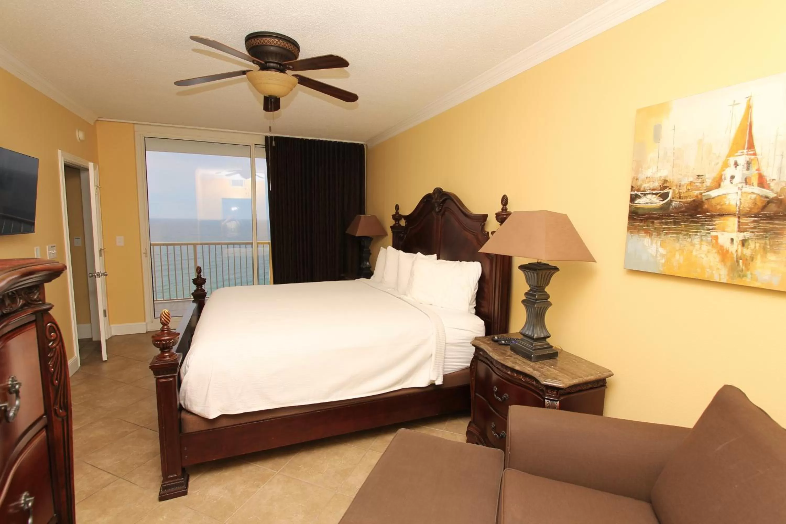 Bed in Majestic Beach Resort, Panama City Beach, Fl