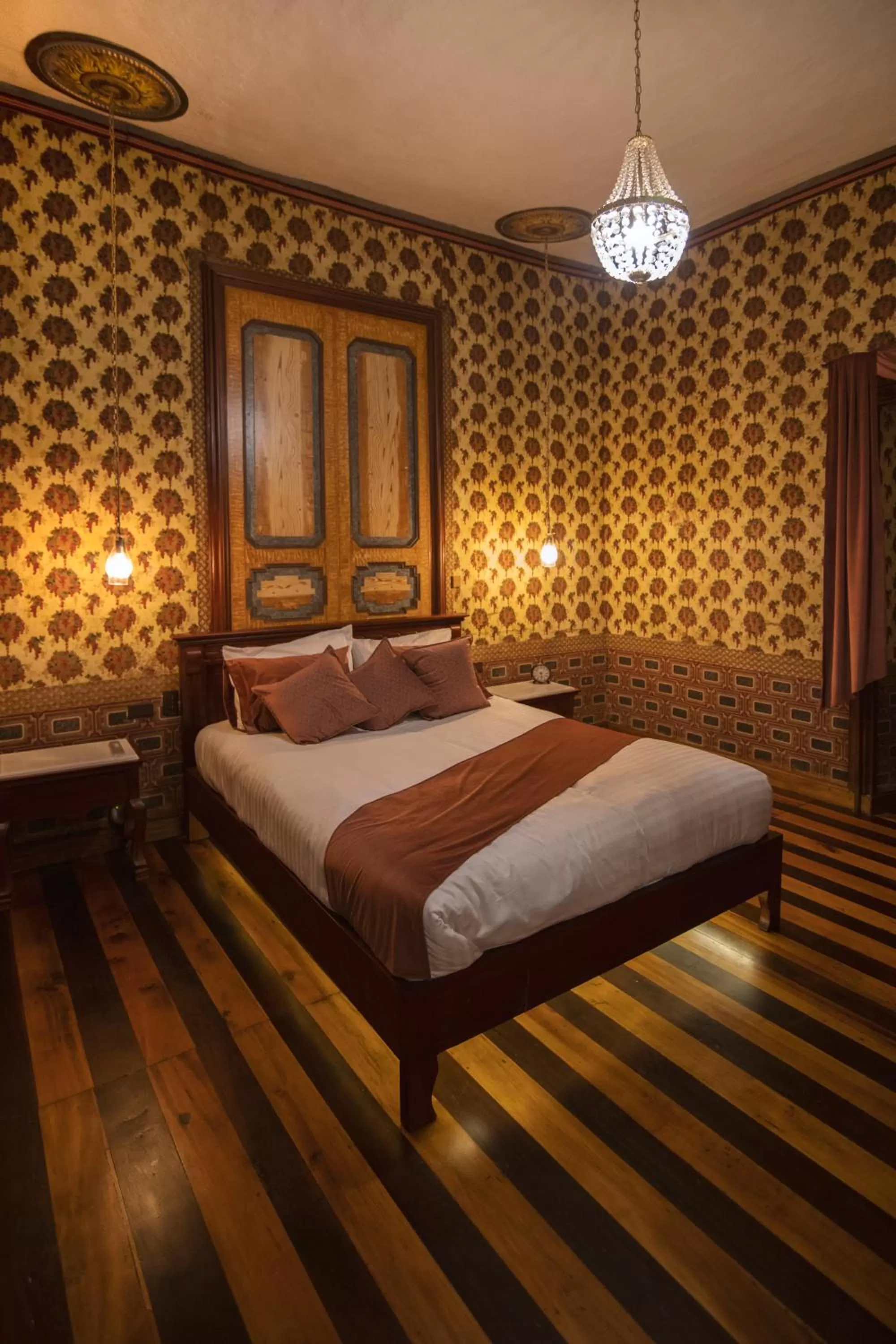 Decorative detail, Bed in Casa Bolívar Hotel Museo