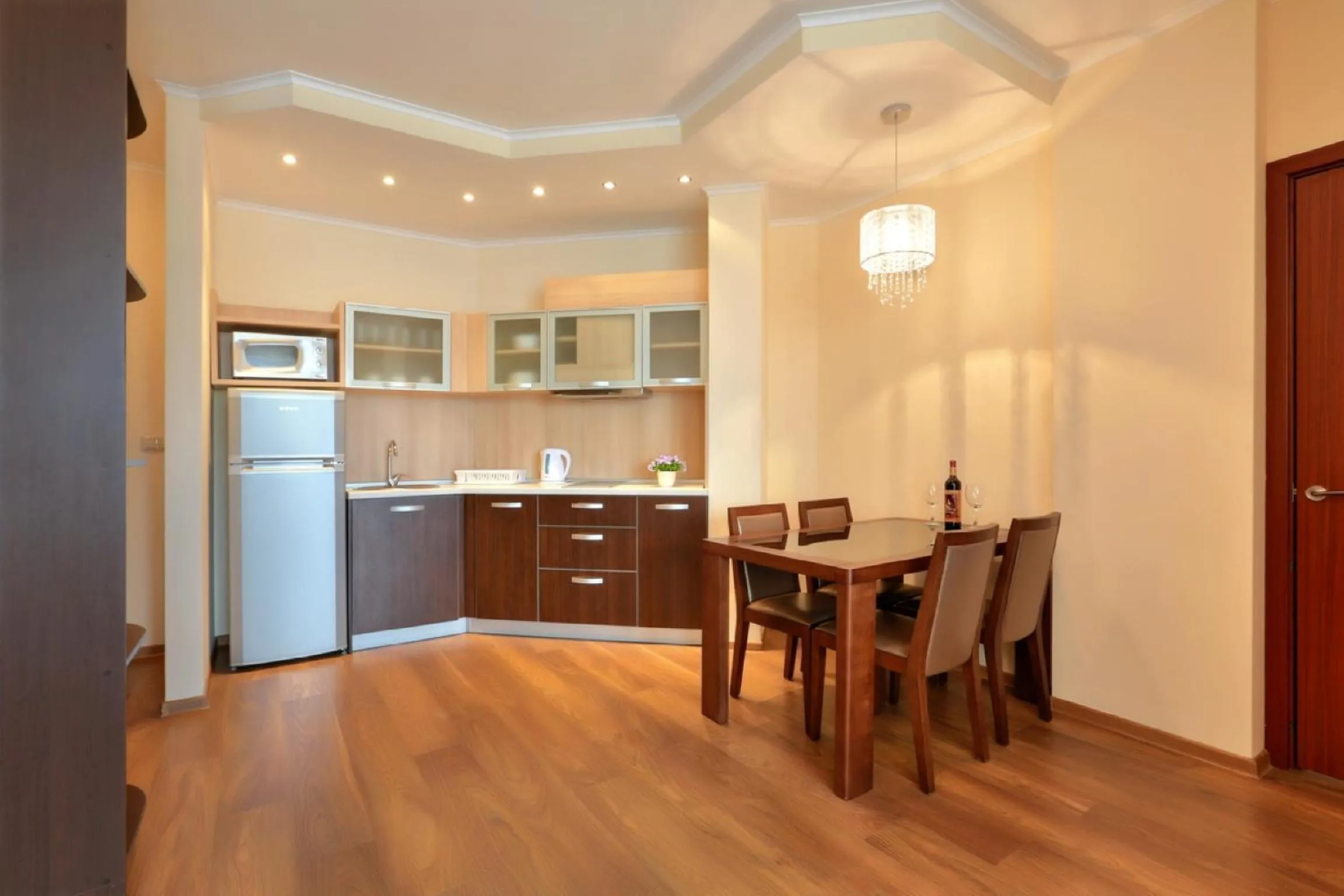 Kitchen or kitchenette in Apart Hotel Golden Line