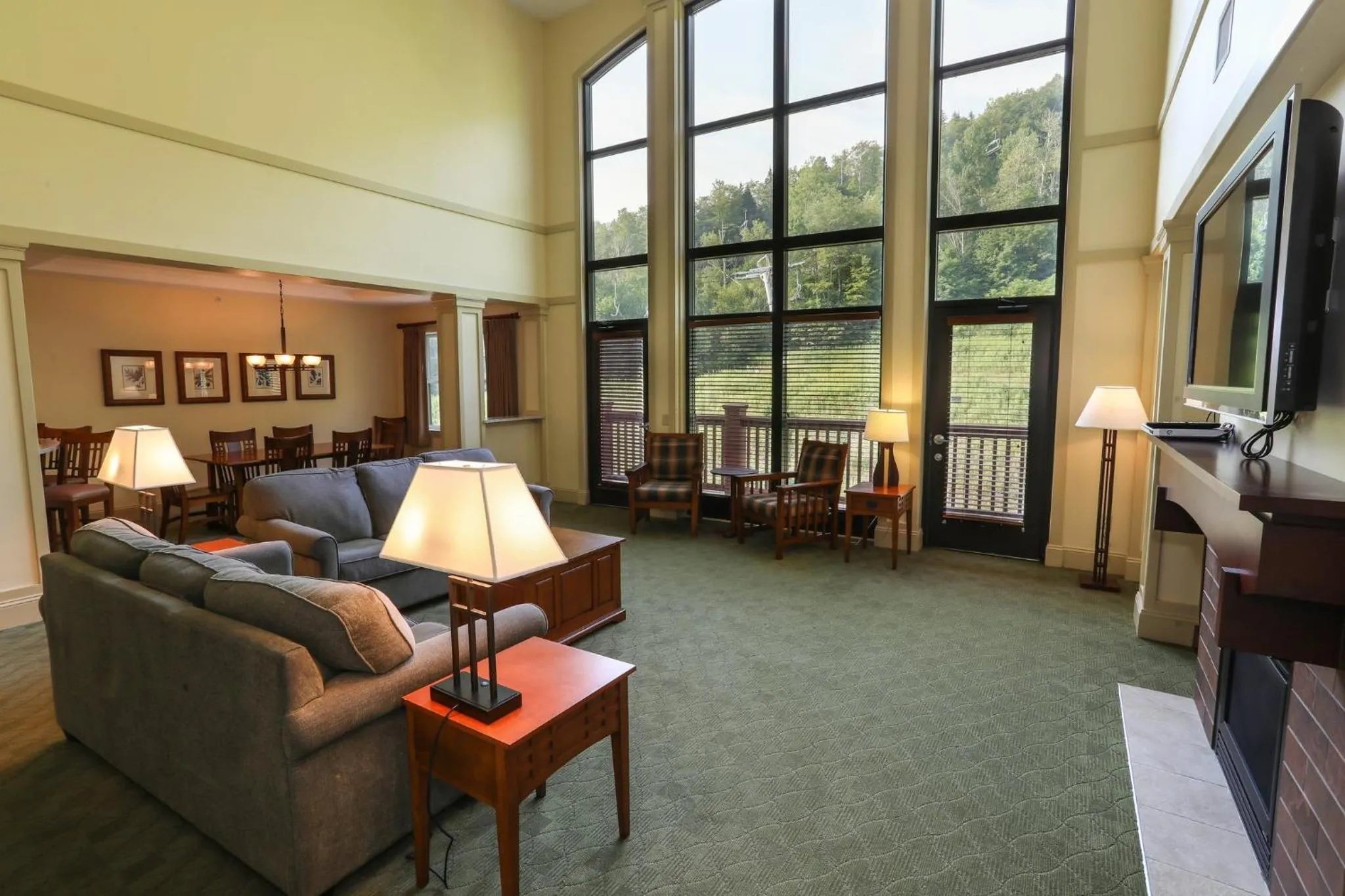 Living room in Kaatskill Mountain Club and Condos by Hunter Mountain