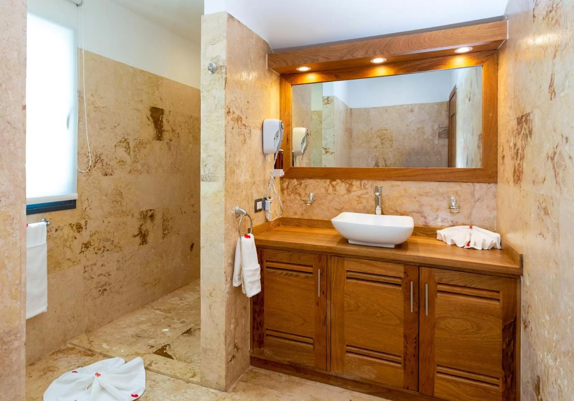 Shower, Bathroom in Louisa Aparthotel