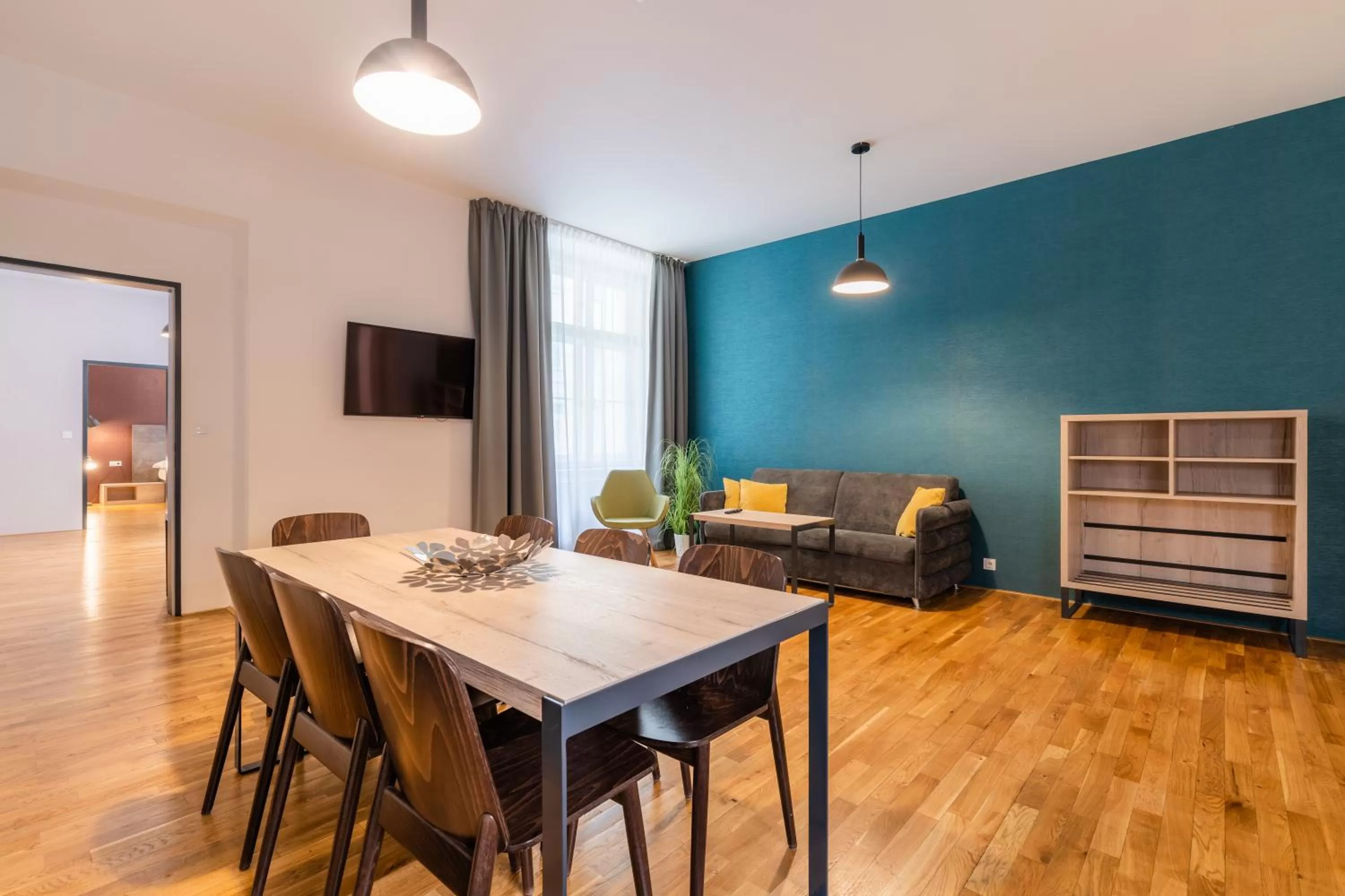 Communal lounge/ TV room in EA ApartHotel Melantrich