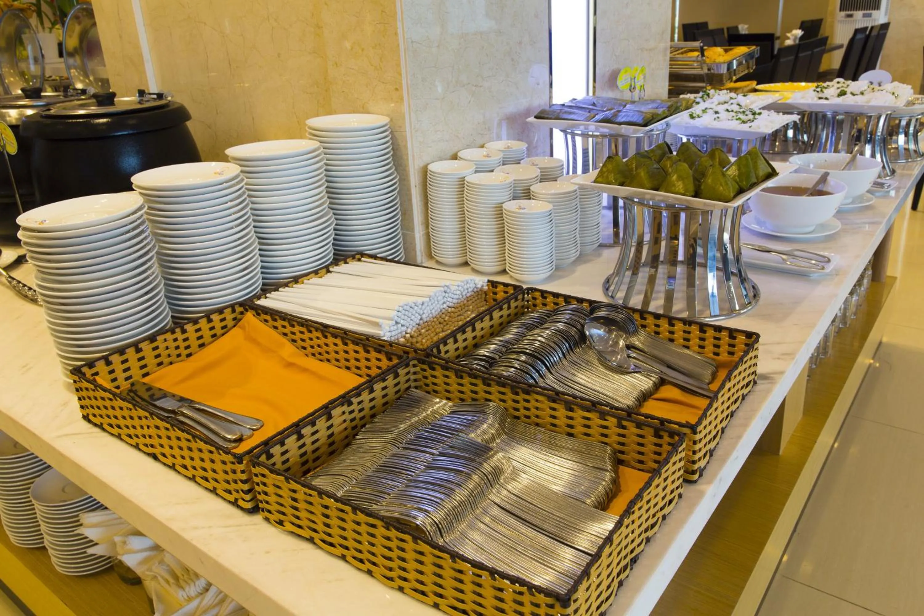 Buffet breakfast in Dendro Gold Hotel
