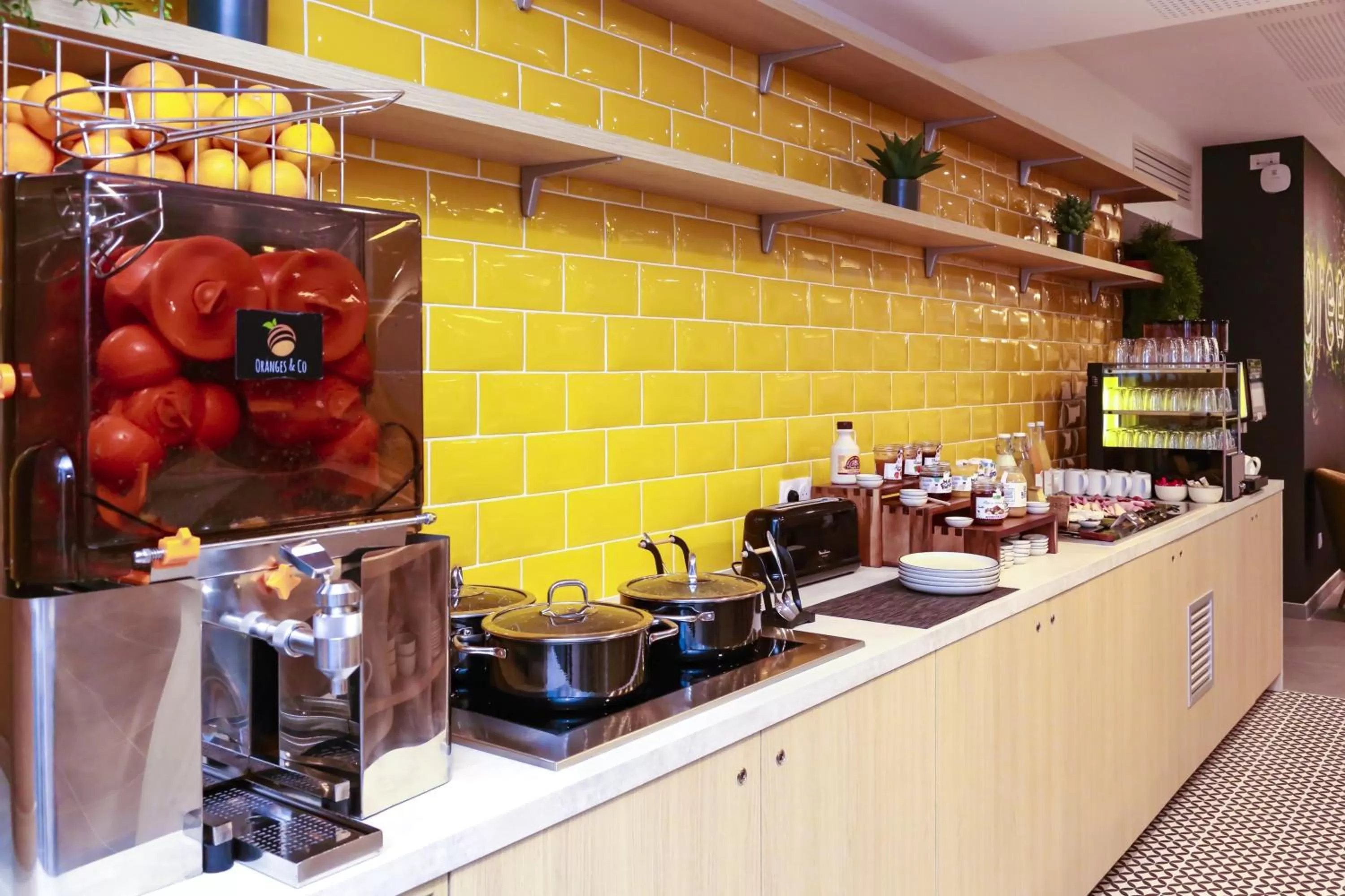 Buffet breakfast in Appart Hotel Odalys City Angers Centre Gare