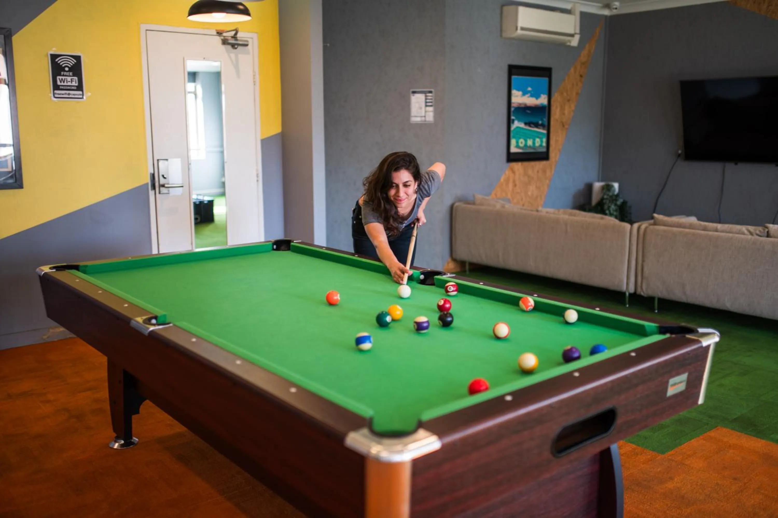 Communal lounge/ TV room in Space Q Capsule Hotel