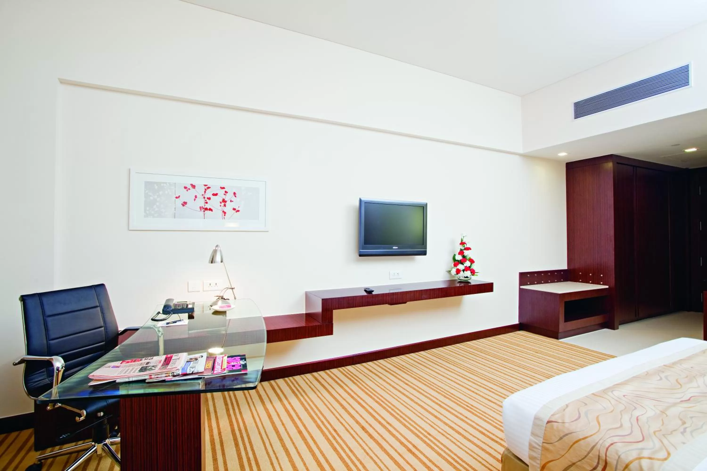 TV and multimedia, Bed in Country Inn & Suites By Radisson, Sahibabad