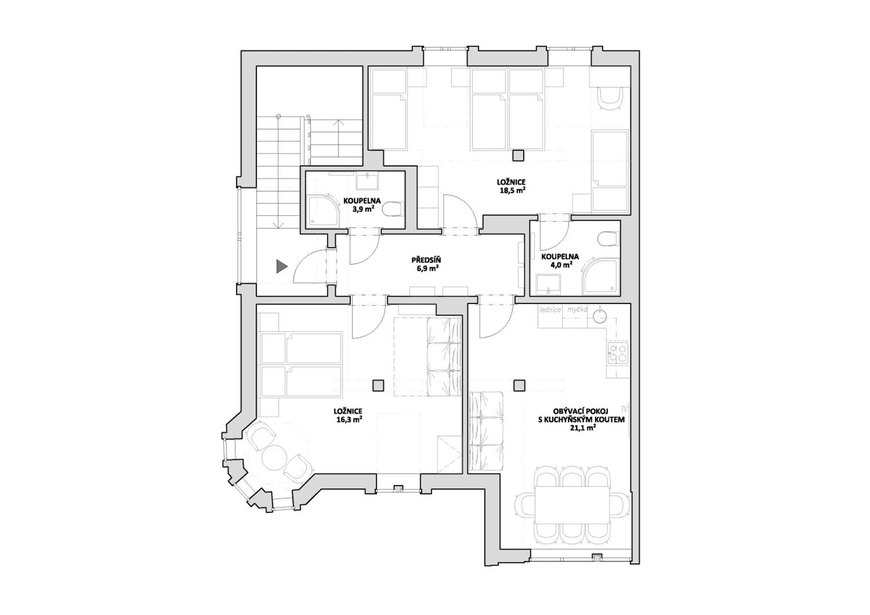 Floor plan in Vila Jáchymov