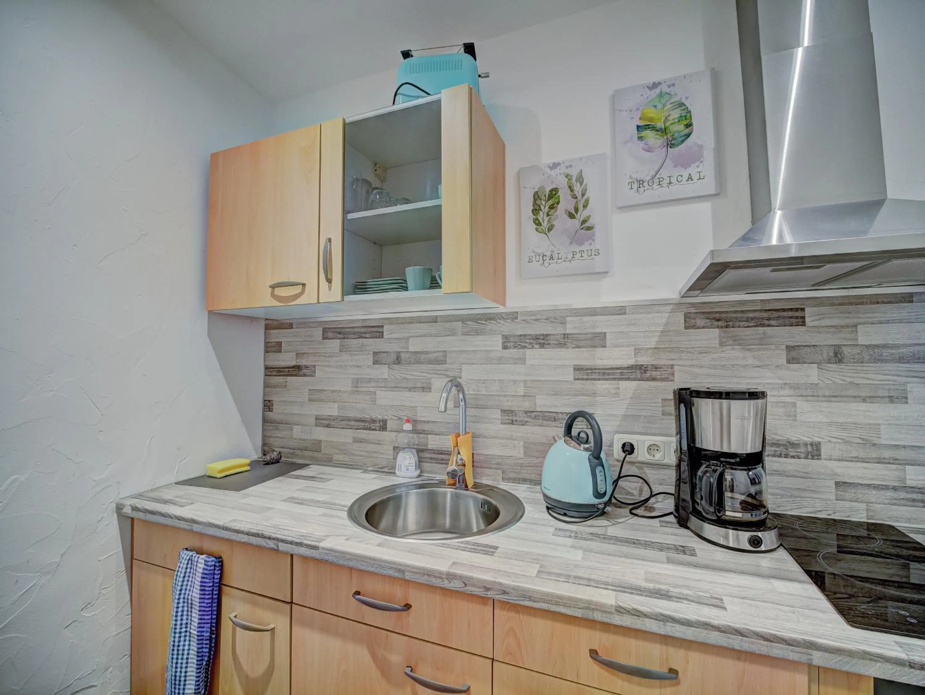 Kitchen or kitchenette in Gästehaus Eschbach