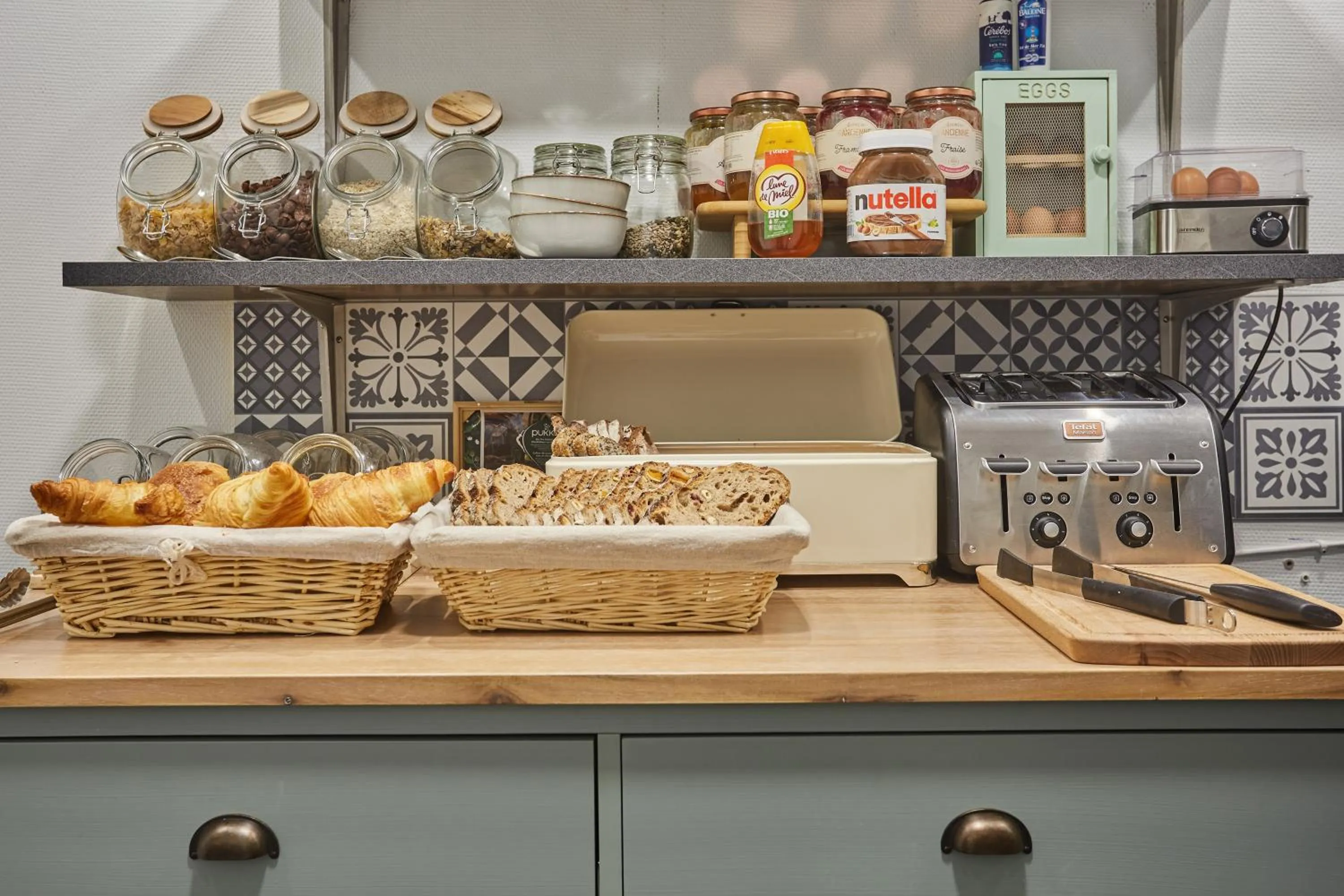 Buffet breakfast in Hipotel Paris Buttes Chaumont