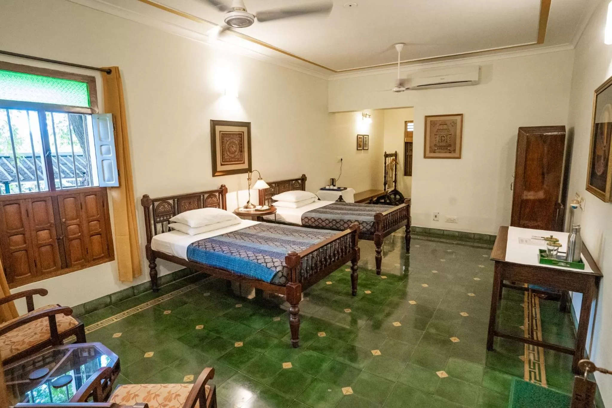 Bed in The Bangala Chettinad