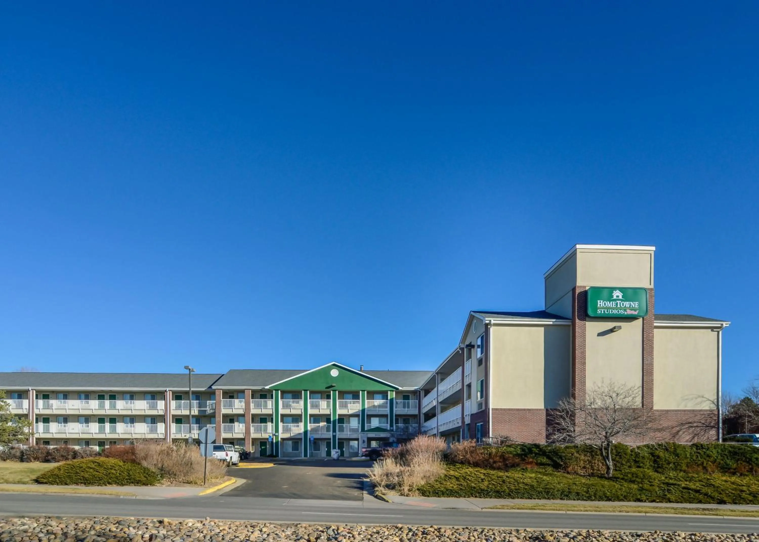 Property building in HomeTowne Studios by Red Roof Denver - Thornton