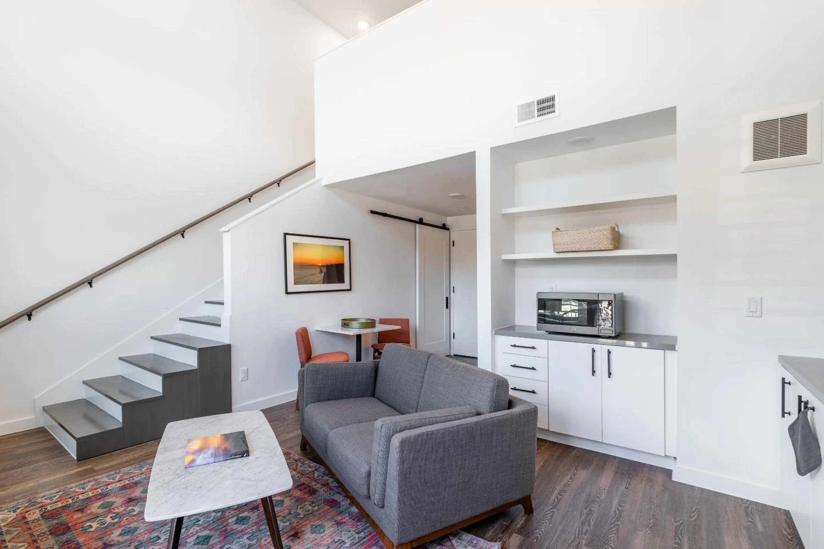 Kitchen or kitchenette, Seating Area in Mint House at The Hatchery - Austin