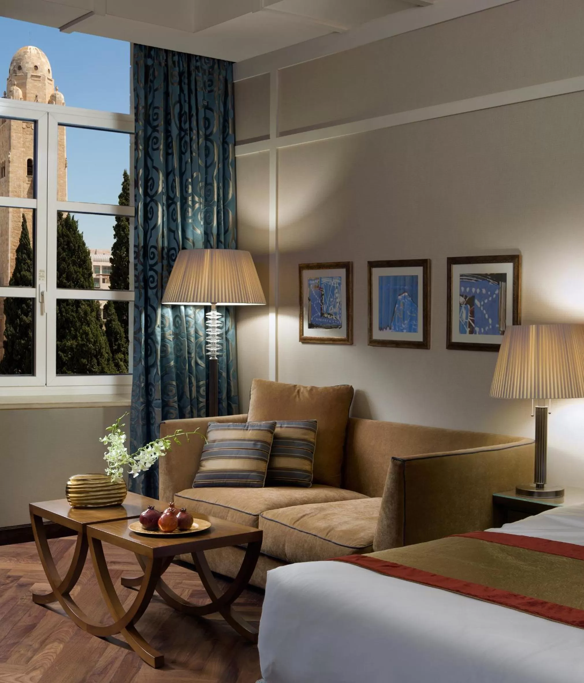 Living room, Bed in King David Hotel Jerusalem