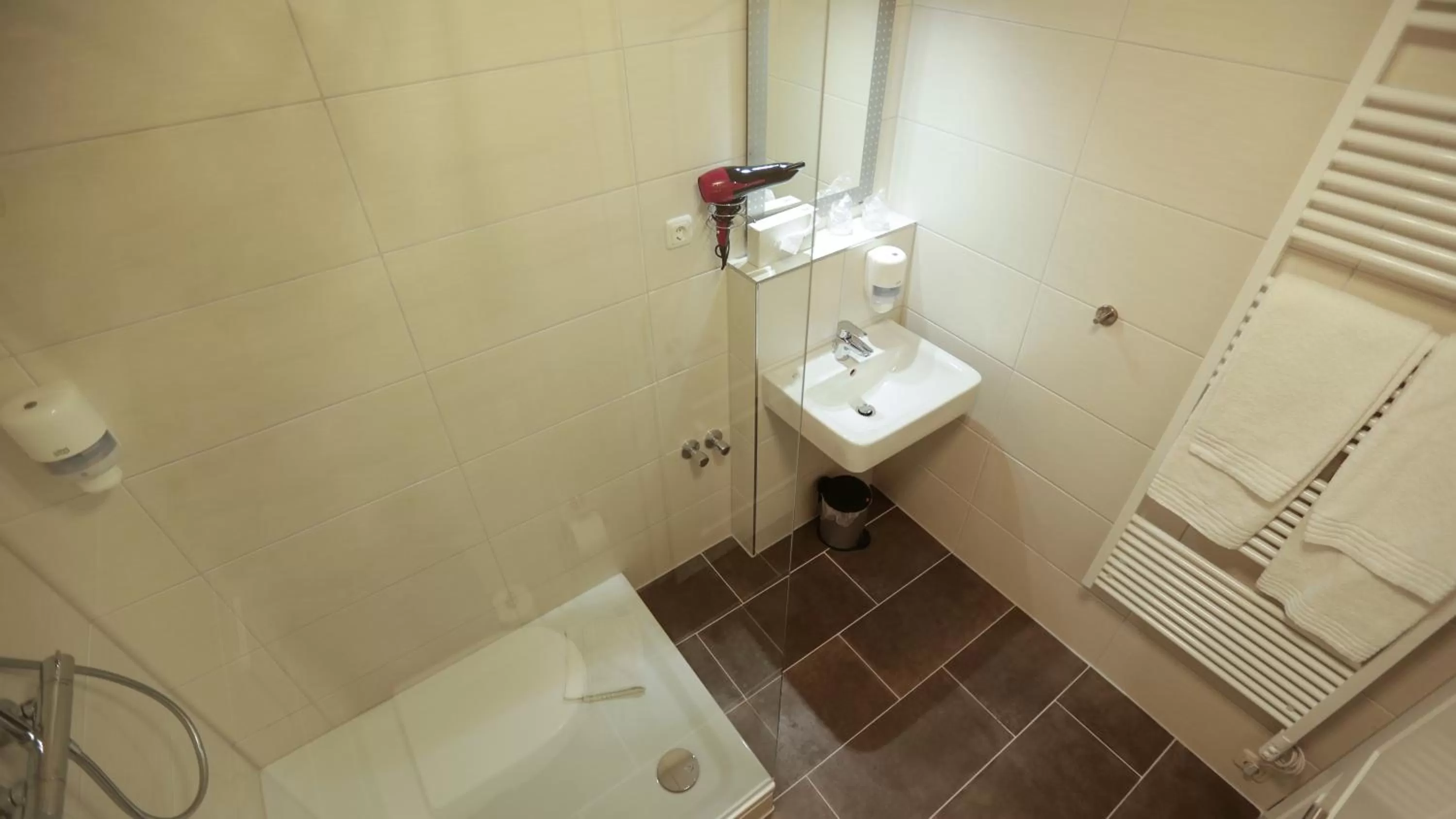 Shower in Hotel Waldhalle